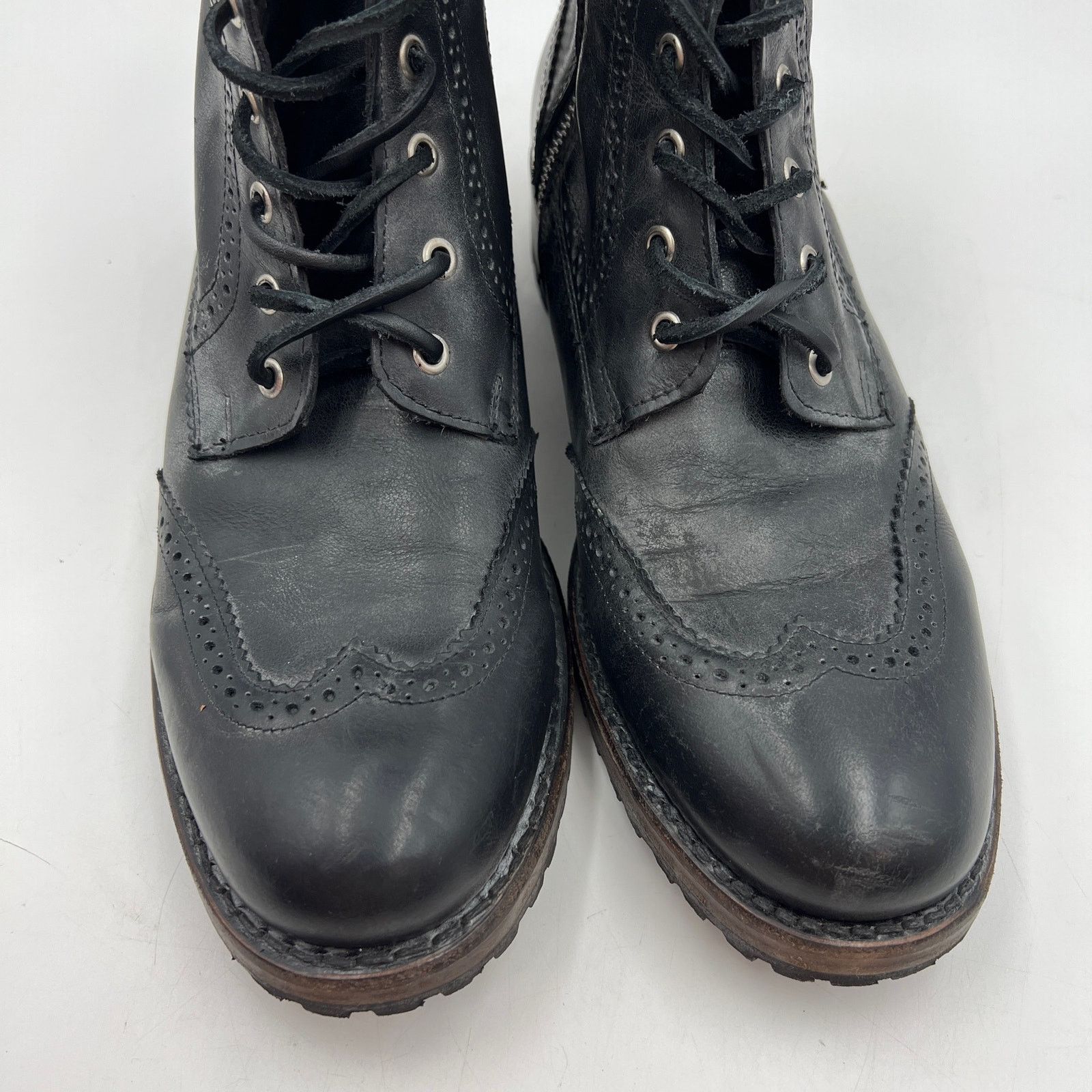 Steve Madden Freebird by Steven Bradford Boots Black Lace Up Leather Size US 10 / EU 43 - 2 Thumbnail