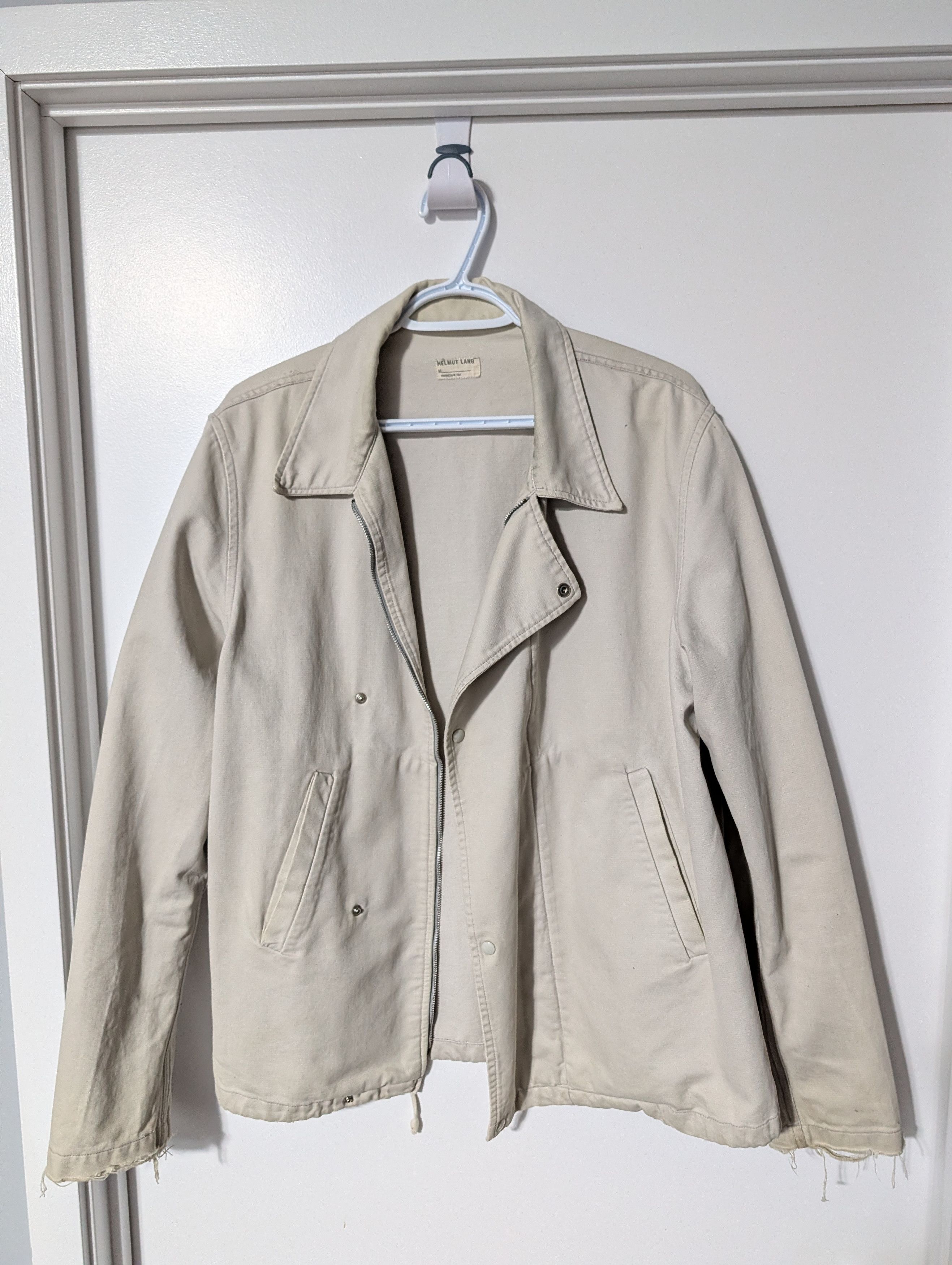 Helmut Lang Perfecto Biker Cotton Beige Jacket Blouson
