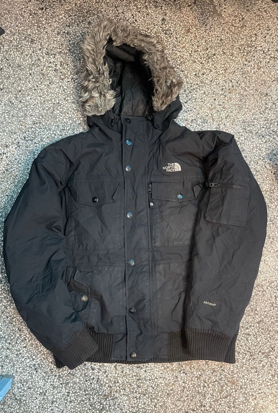 The North Face Gotham Faux Fur Hood Jacket Black HyVent