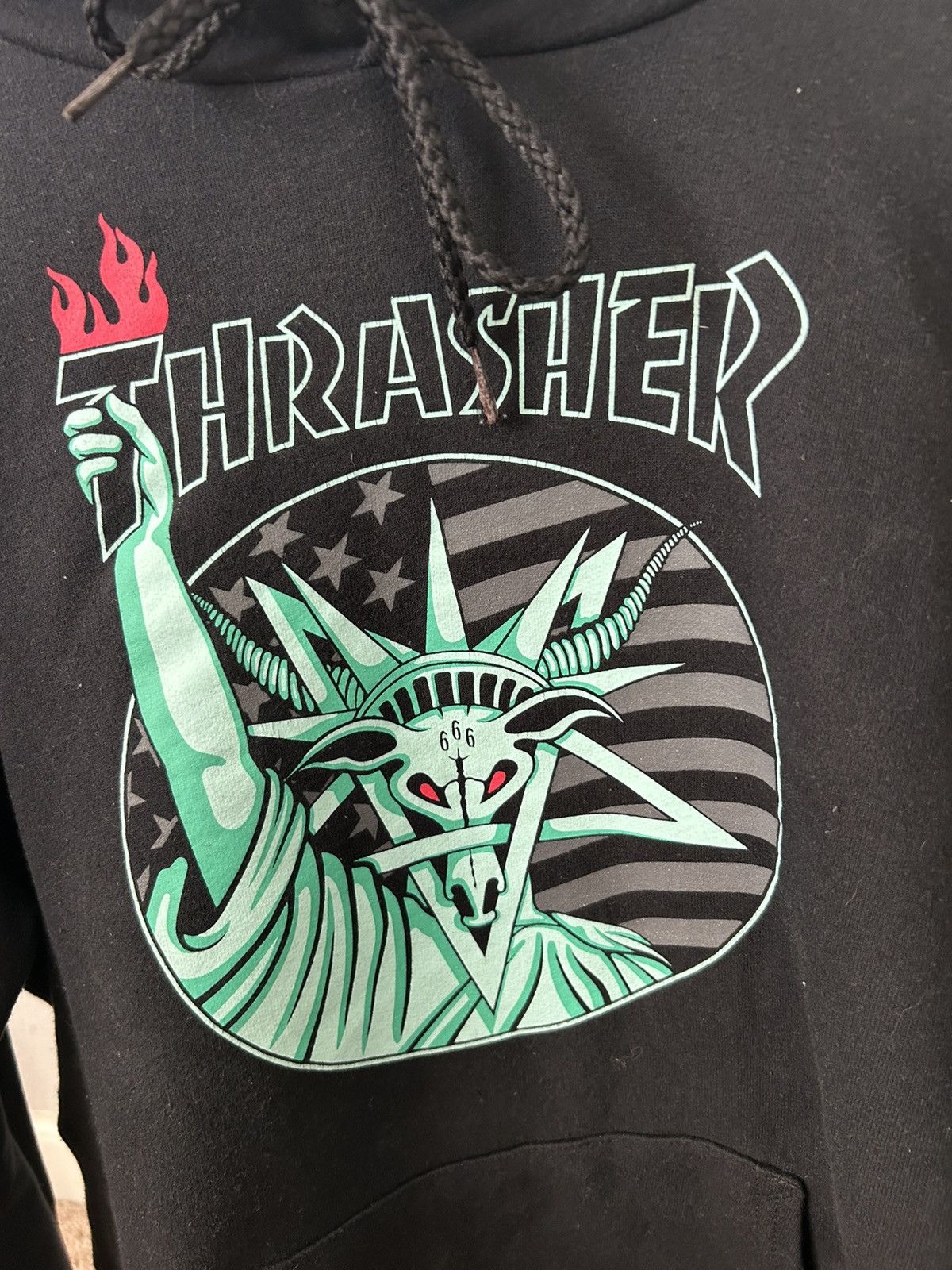 Thrasher Thrasher Black Graphic Hoodie – Statue of Liberty Size US S / EU 44-46 / 1 - 2 Thumbnail