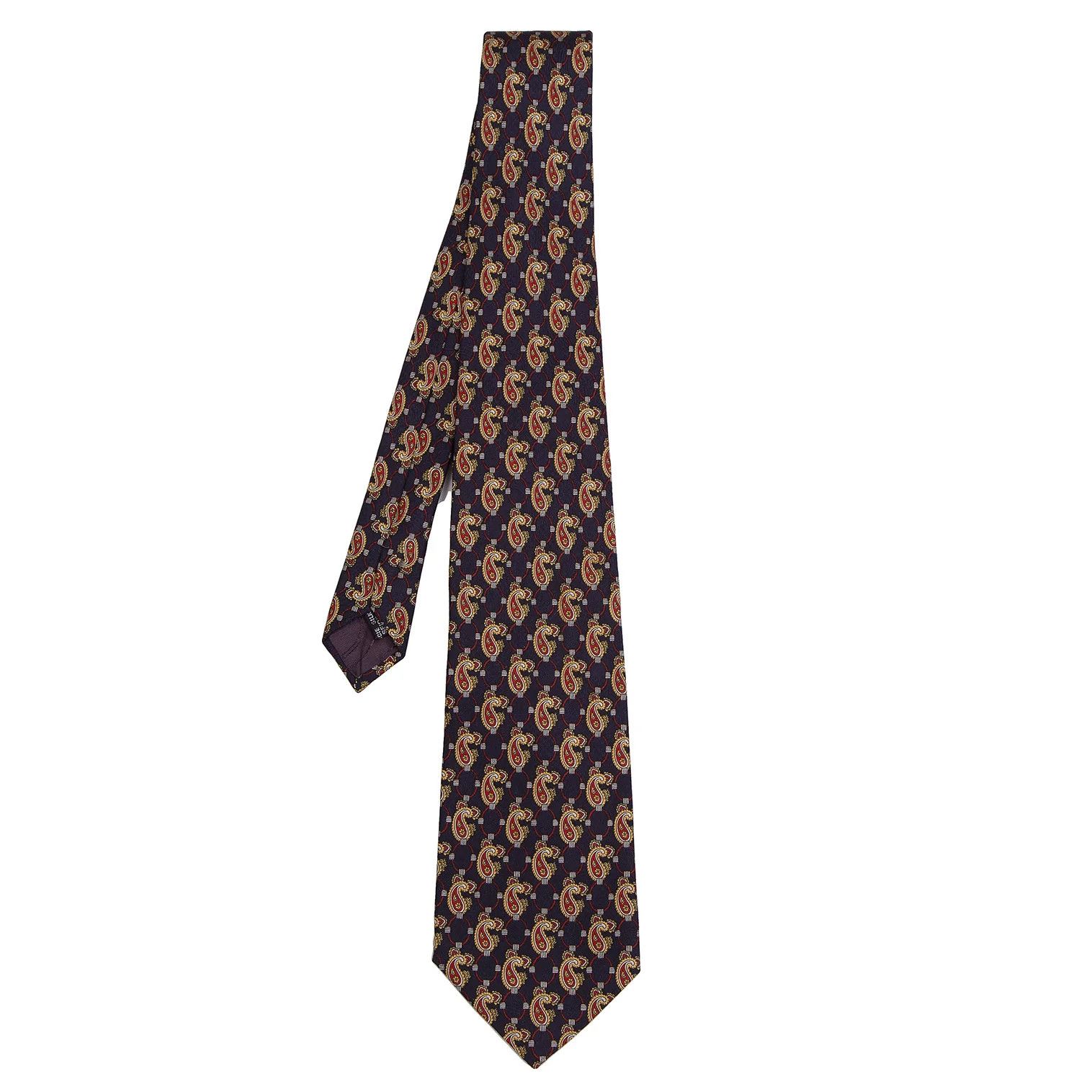 Dior Paisley Silk Tie in Navy Blue Size ONE SIZE - 1 Thumbnail