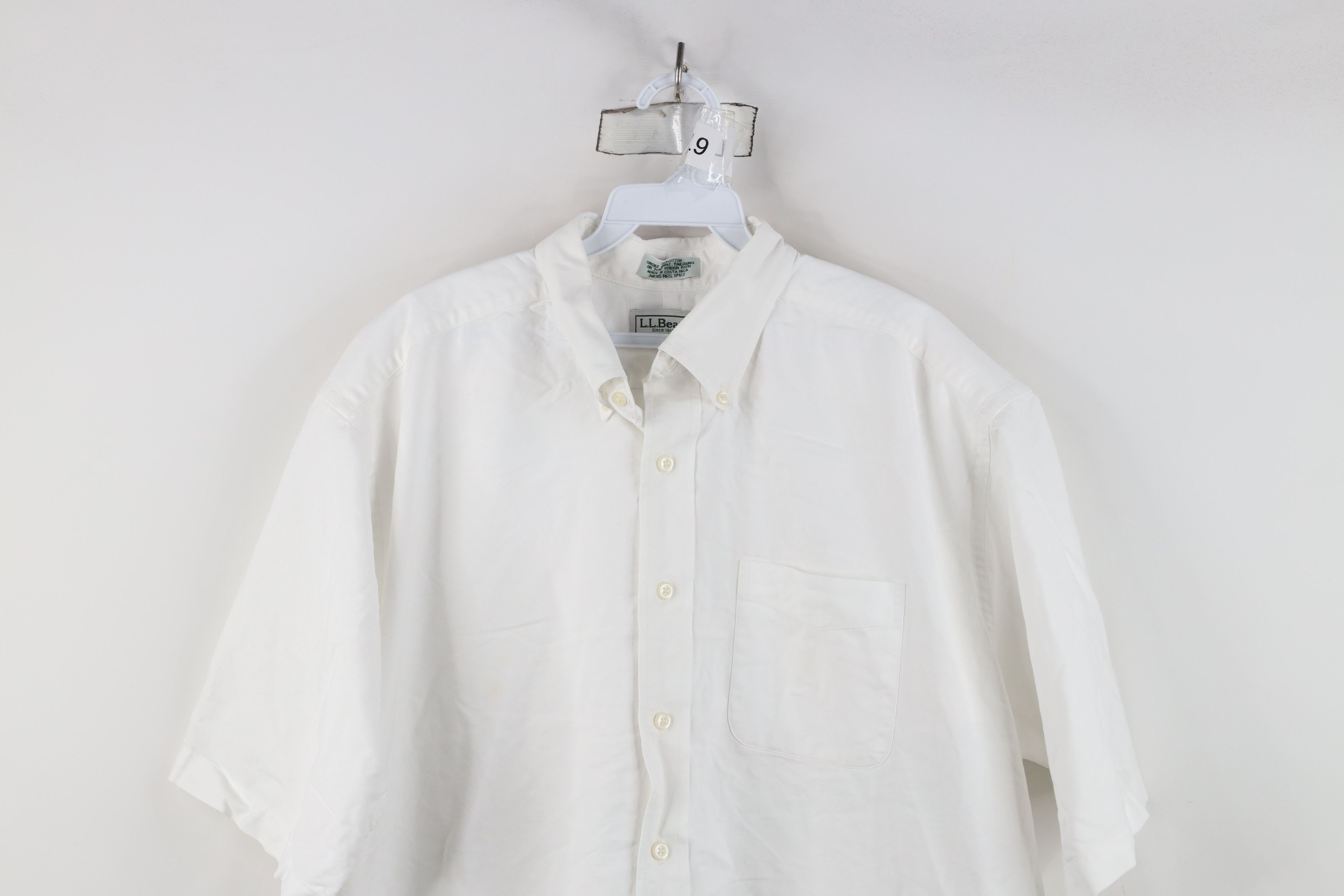 L.L. Bean × Vintage Vintage 90s LL Bean Cotton Oxford Button Down Shirt White Size US L / EU 52-54 / 3 - 2 Thumbnail