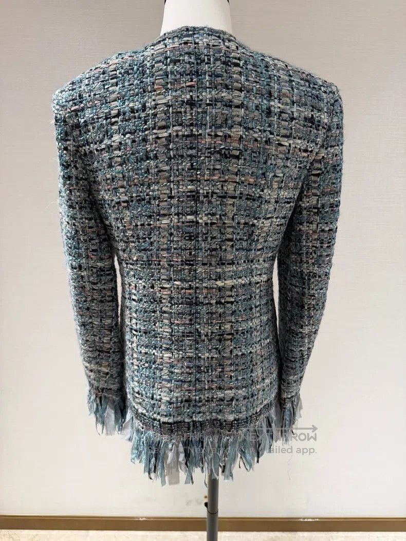 Chanel Chanel 17a Metropolitan Blue Tweed Tassel Coat Size XS / US 0-2 / IT 36-38 - 2 Thumbnail