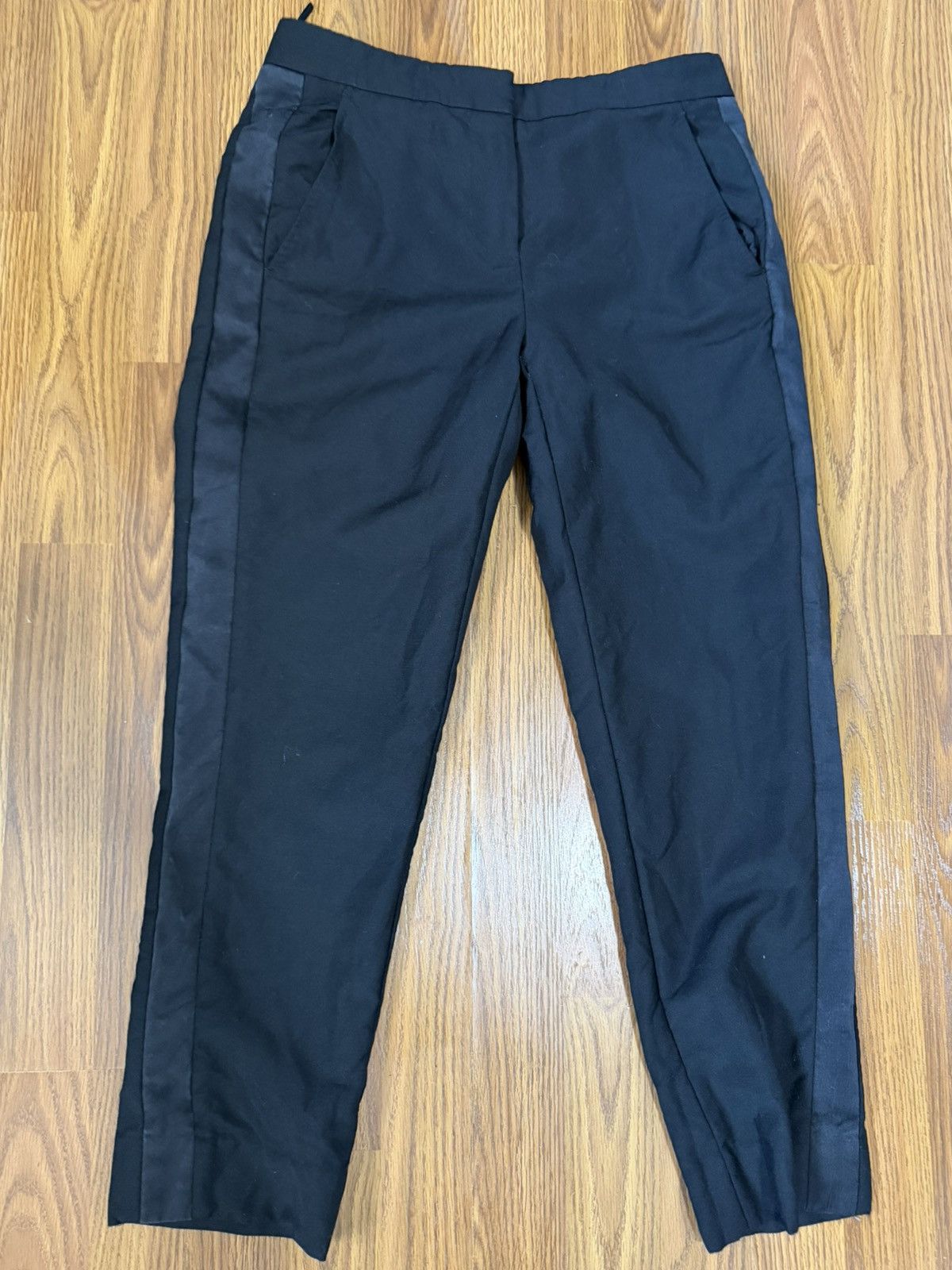 Burberry Burberry Uniform Black Tuxedo Stripe Wool Mohair Blend pants Size 29" - 1 Thumbnail