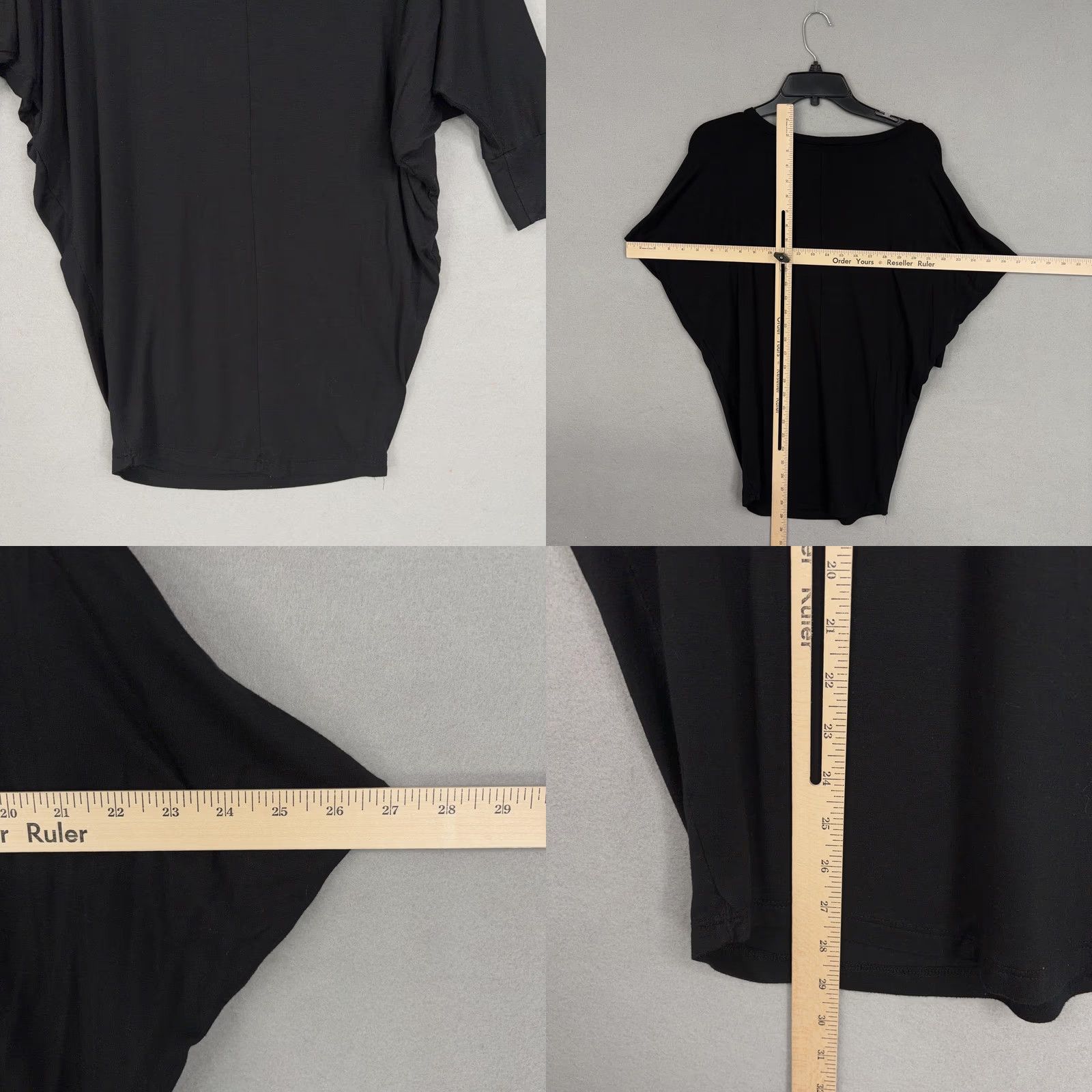 Vintage 41 Hawthorn Shirt Womens XS Black Dolman Sleeve Modal Stretch Top Blouse Minimal Size XS / US 0-2 / IT 36-38 - 8 Thumbnail