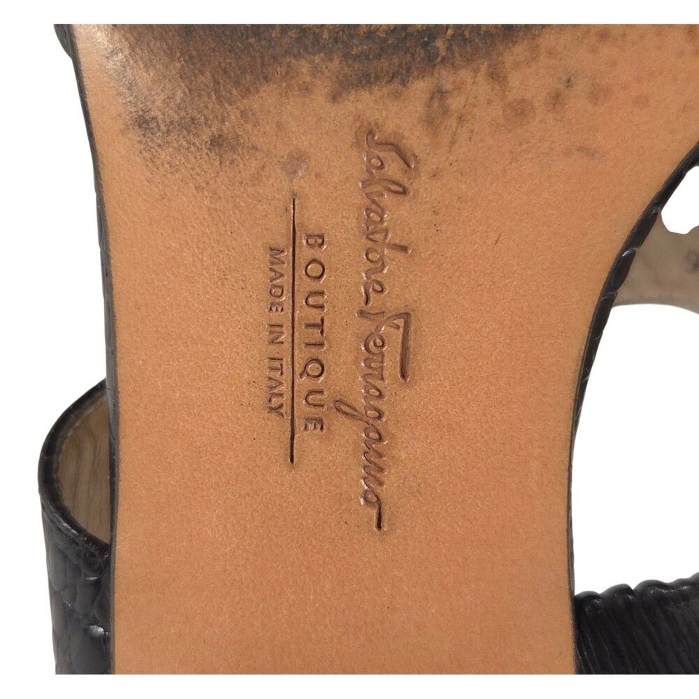 Salvatore Ferragamo Vintage Salvatore Ferragamo Croc Embossed Gancini Sandal 4.5 Size US 4.5 / IT 34.5 - 9 Thumbnail