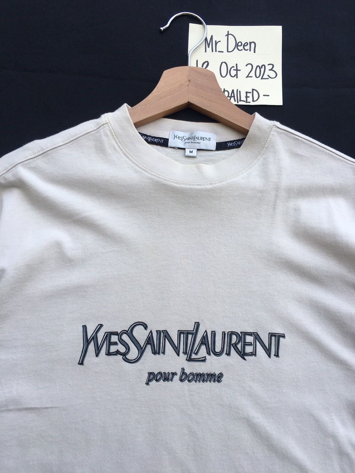 Yves Saint Laurent Rare Vintage Yves Saint Laurent YSL Big Logo Spellout Tee Size US M / EU 48-50 / 2 - 6 Thumbnail