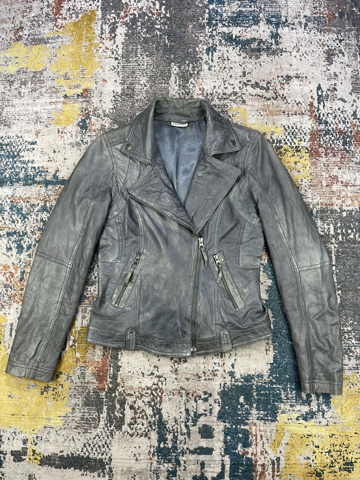 Genuine Leather Street One Sheep Leather Double Collar Biker Jackets Size S / US 4 / IT 40 - 2 Thumbnail