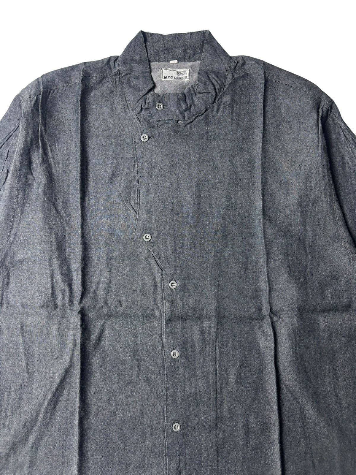 Marithe + Francois Girbaud 1980s Marithe Francois Girbaud Asymmetric Shirt Size US L / EU 52-54 / 3 - 3 Thumbnail