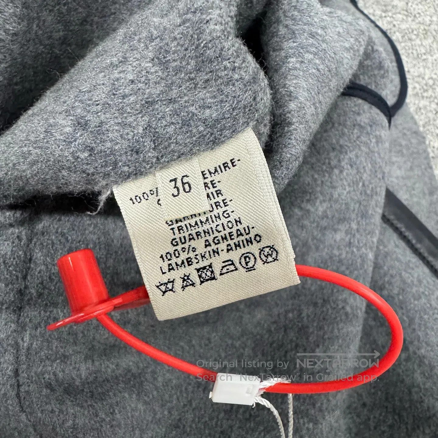 Hermes Hermes Gray leather-faced short cashmere jacket| Size S / US 4 / IT 40 - 7 Thumbnail