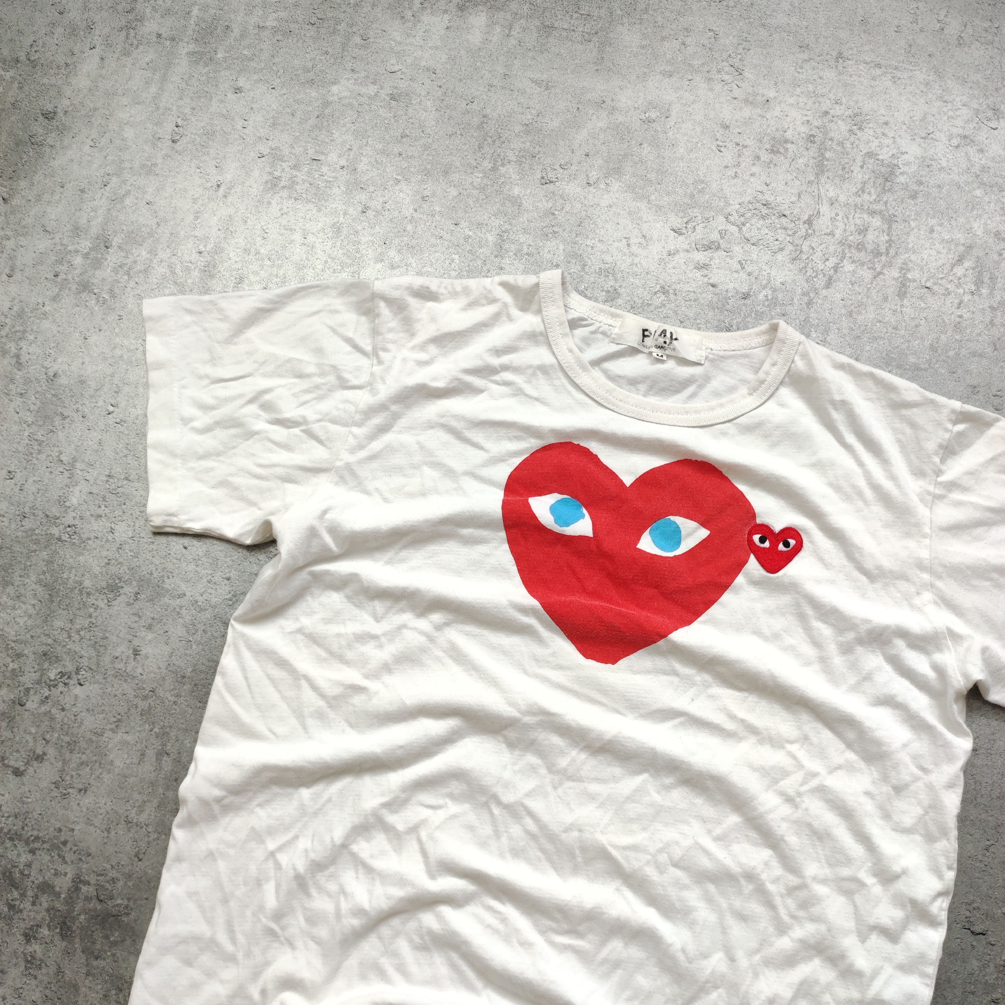 Comme des Garcons × Comme des Garcons PLAY Comme Des Garcons PLAY Big Heart Logo White Tee Size US M / EU 48-50 / 2 - 3 Thumbnail