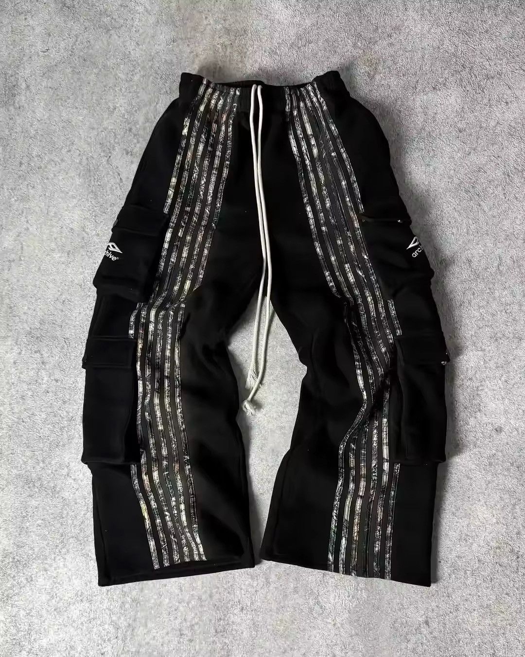 Other High Street Camouflage Striped Wide-leg Pants Size US 36 / EU 52 - 2 Thumbnail