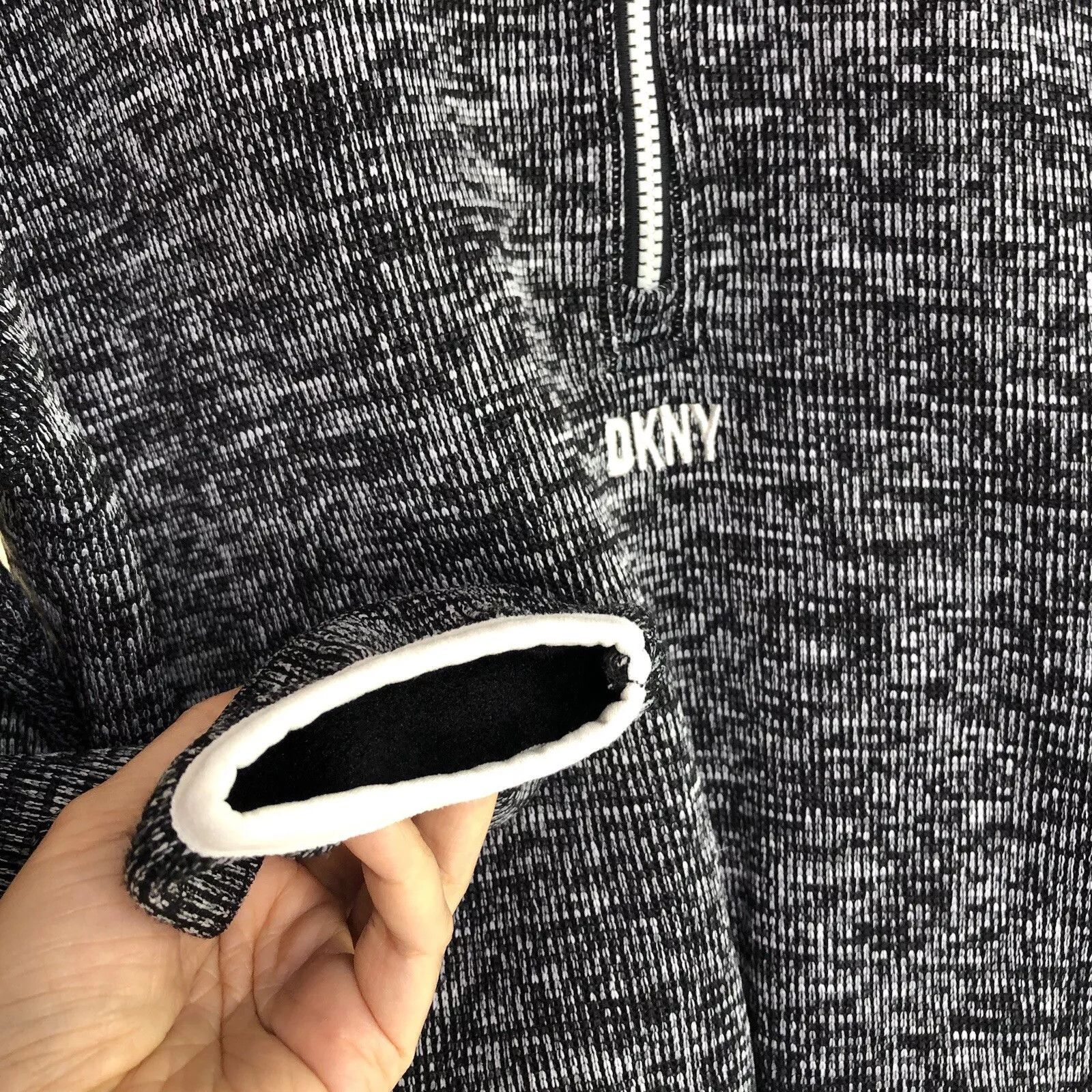 DKNY DKNY Spot Women Crop Sweater XS Fleece Long Sleeve Half-Zip Size XS / US 0-2 / IT 36-38 - 2 Thumbnail