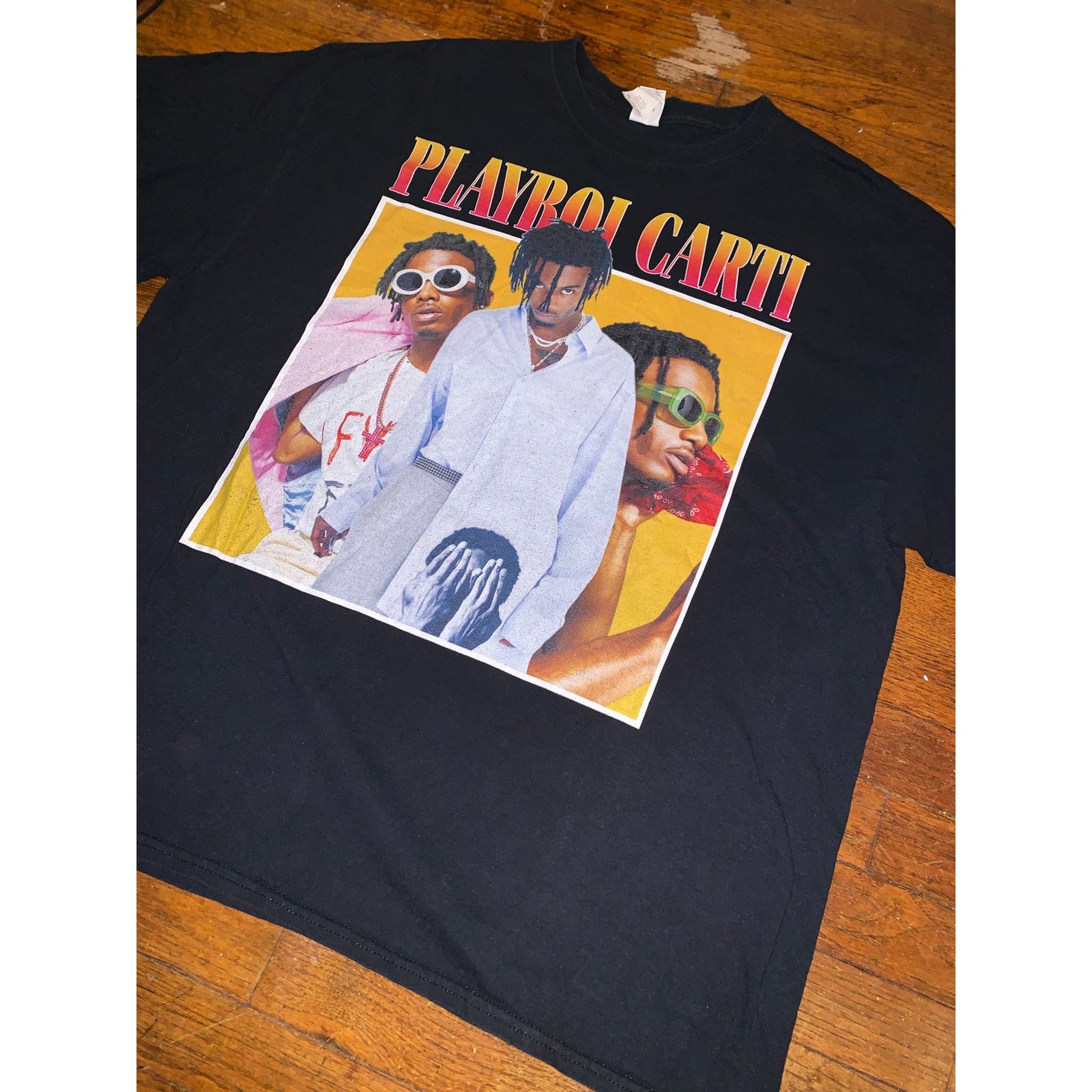 Gildan Playboi Carti Rap Tee Black Gildan Men's XL Hip Hop T-Shirt Size US XL / EU 56 / 4 - 7 Thumbnail