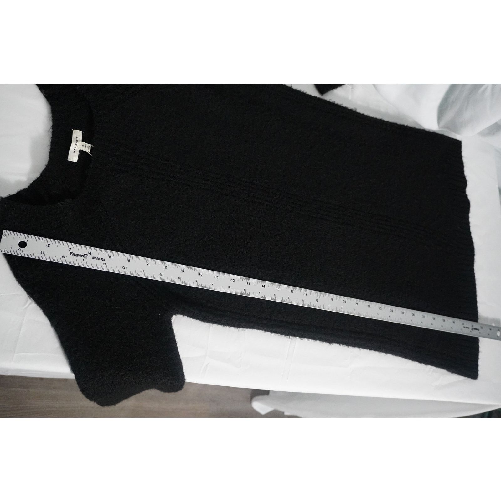 MAX&Co. Max Studio Black Knit Sweater Dress Long Sleeve Crew Neck Size S / US 4 / IT 40 - 6 Thumbnail
