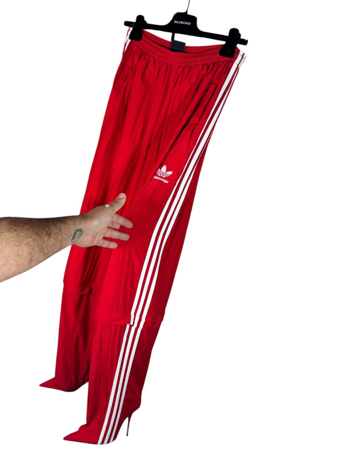 Adidas × Balenciaga Balenciaga x Adidas Red Track Pants with Heeled Boots Size 25" / US 0 / IT 36 - 14 Thumbnail