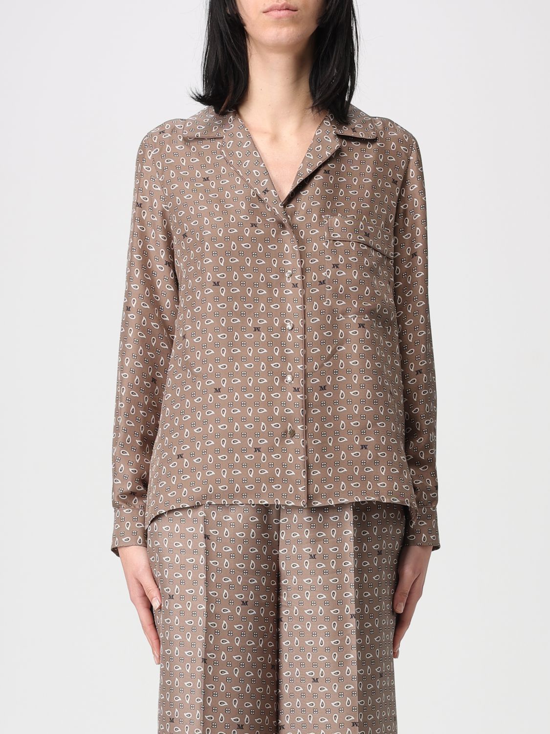 Max Mara Max Mara Shirt Woman Brown Size XL / US 12-14 / IT 48-50 - 1 Thumbnail