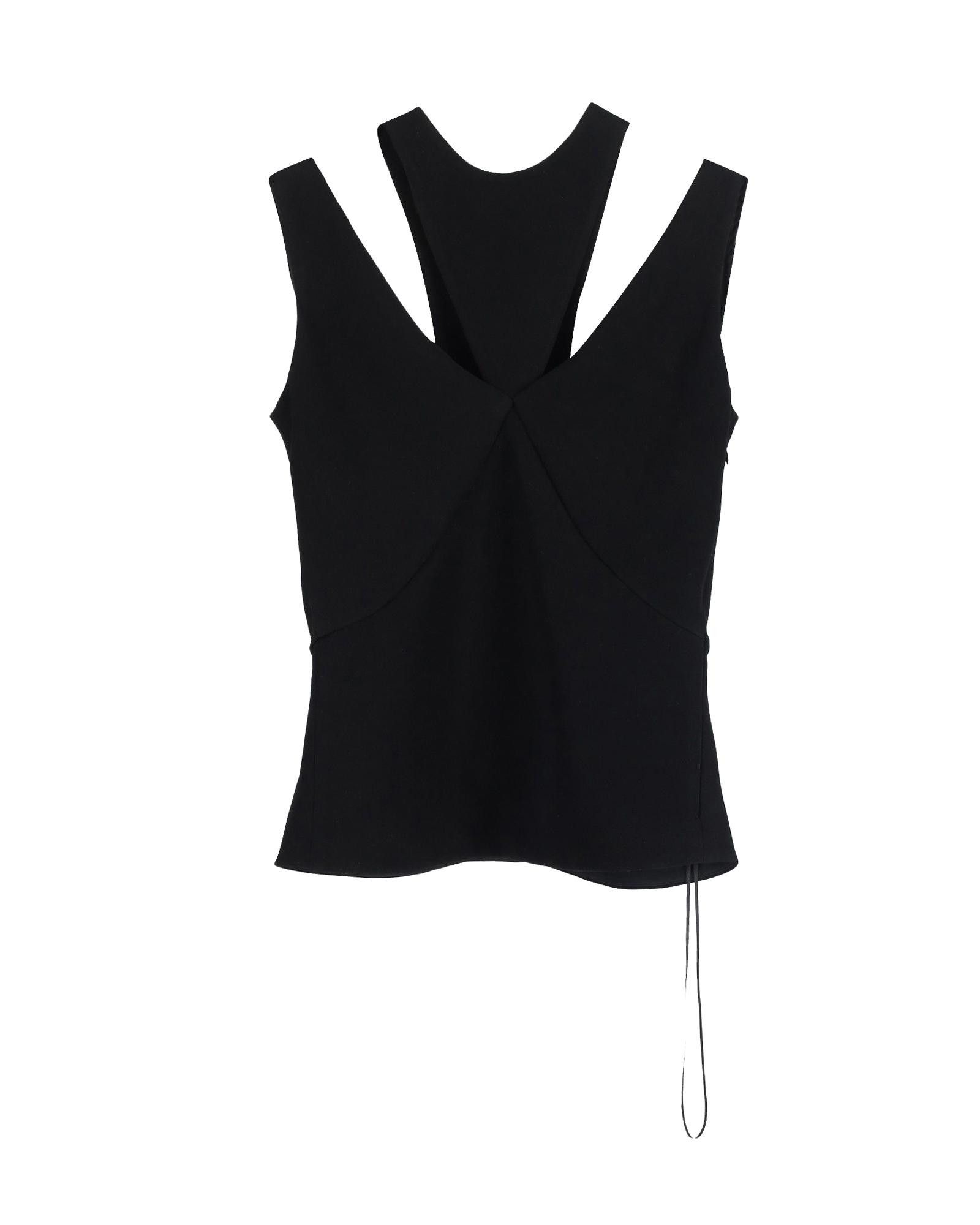 image of Balenciaga Sleeveless Cutout Silk Top in Black, Women's (Size XS)