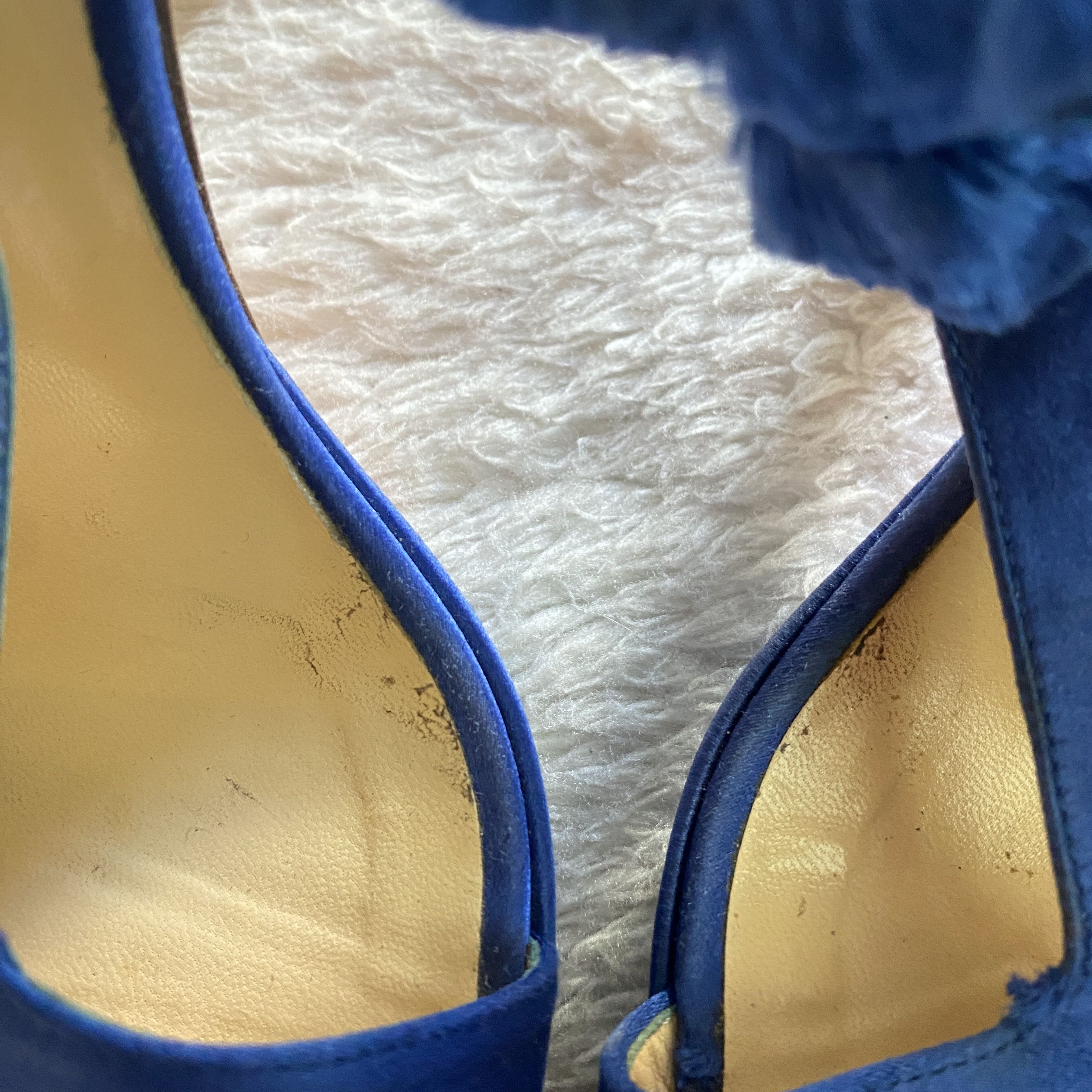Versace Versace S/S 2008 Blue Silk Tassel Heels – Open Toe Sandals Size US 8 / IT 38 - 4 Thumbnail