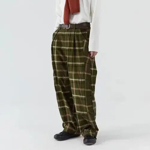 Japanese Brand × Jean 20AW Indigo Union Japan Grey Brown Checked Casual Pants Size US 31 - 4 Thumbnail