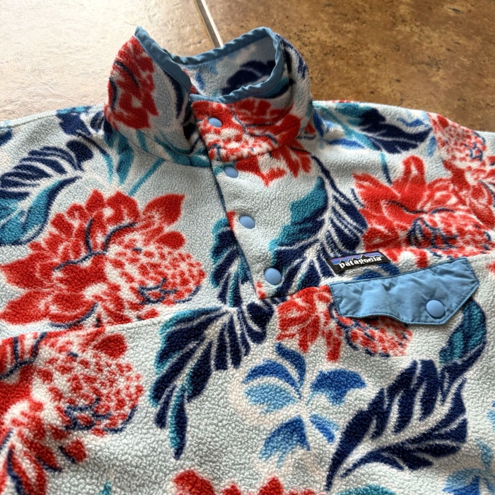 Patagonia PATAGONIA Synchilla Snap T MANOA DUSK Blue HAWAIIAN Floral Pullover Womens M Size M / US 6-8 / IT 42-44 - 3 Thumbnail