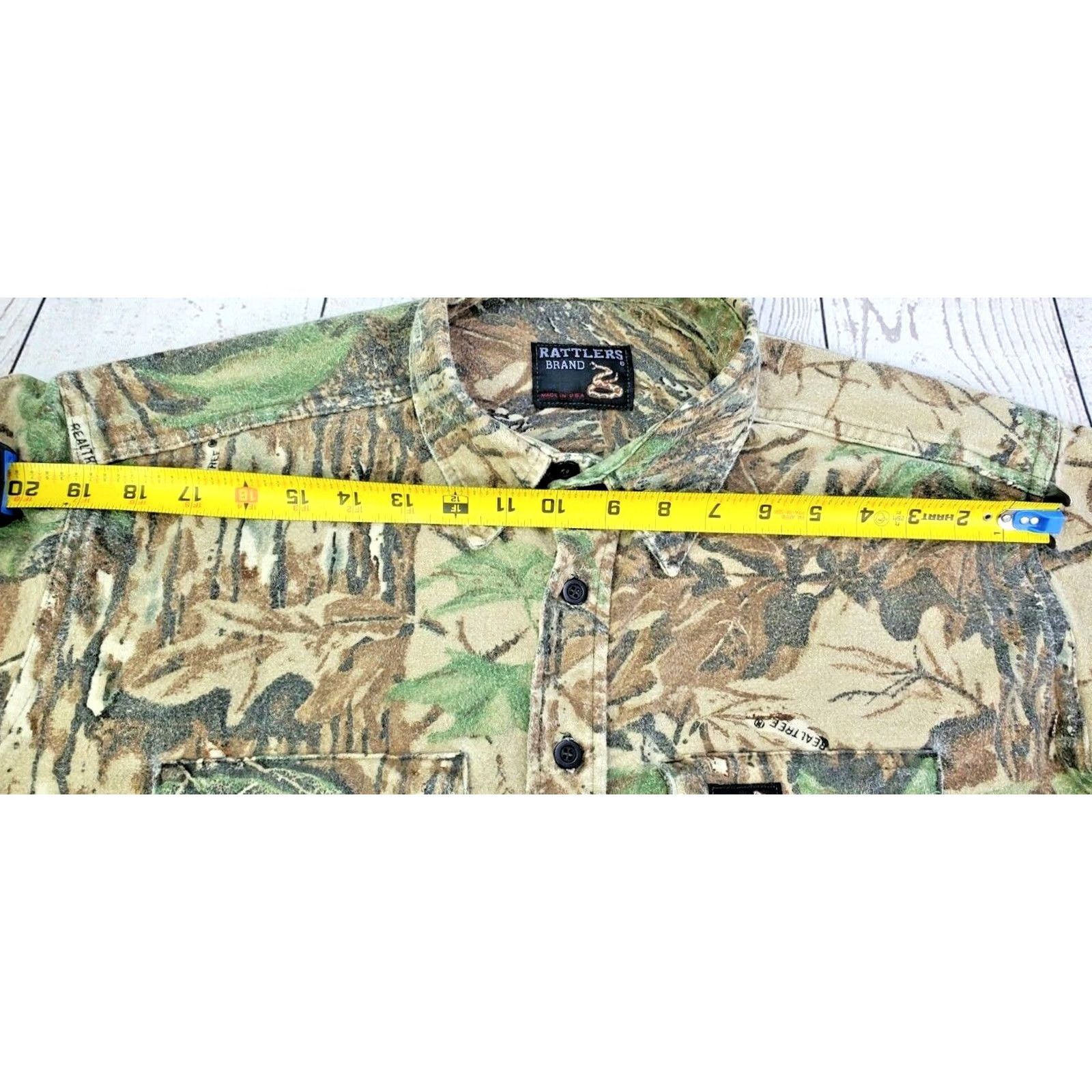 Realtree VINTAGE Rattler's Brand Real Tree Camo Flannel Shirt Mens Sz Lrg Size US XL / EU 56 / 4 - 5 Thumbnail