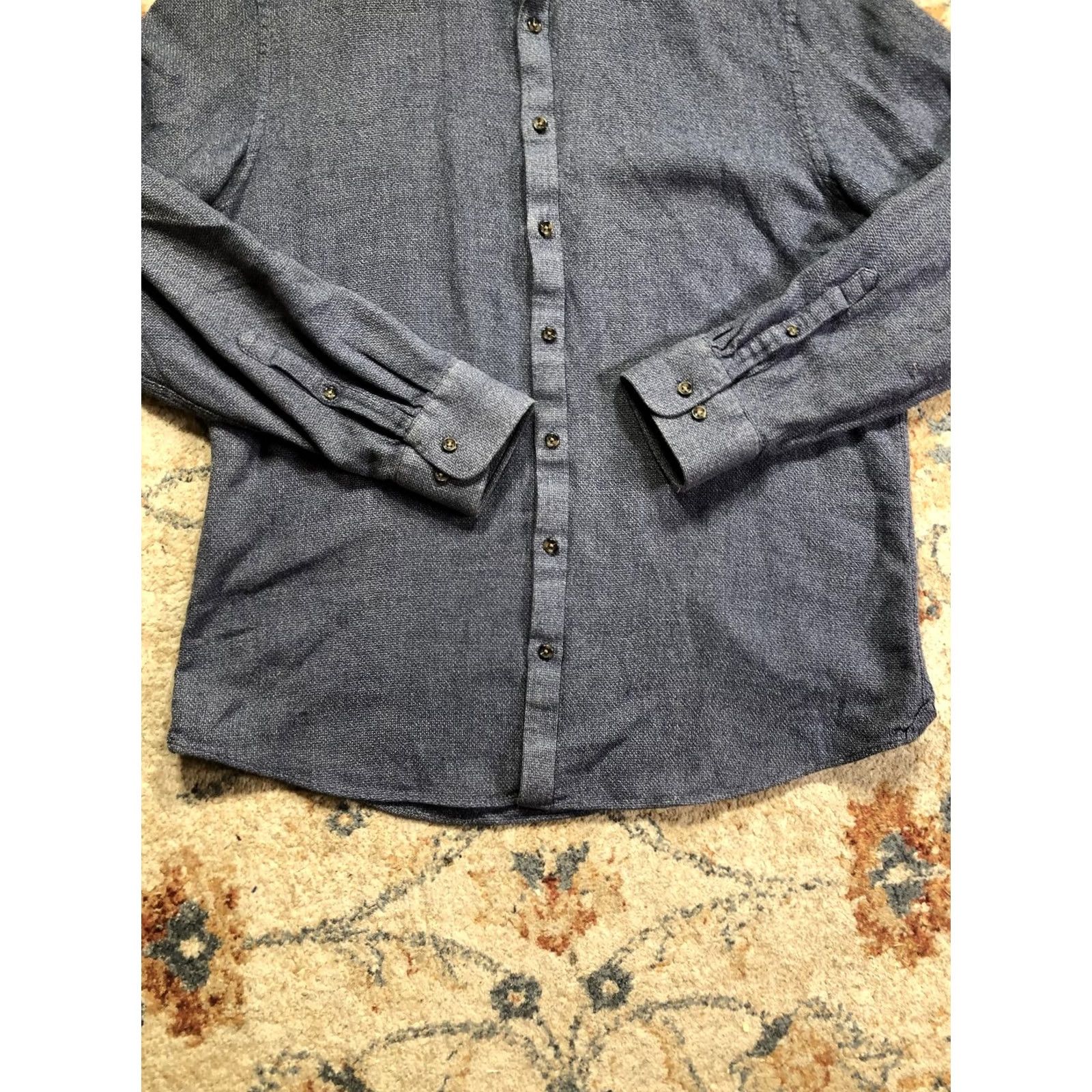 Charles Tyrwhitt Charles Tyrwhitt Weekend Shirt Mens Large Blue Extra Slim Fit Long Sleeve Size US L / EU 52-54 / 3 - 5 Thumbnail