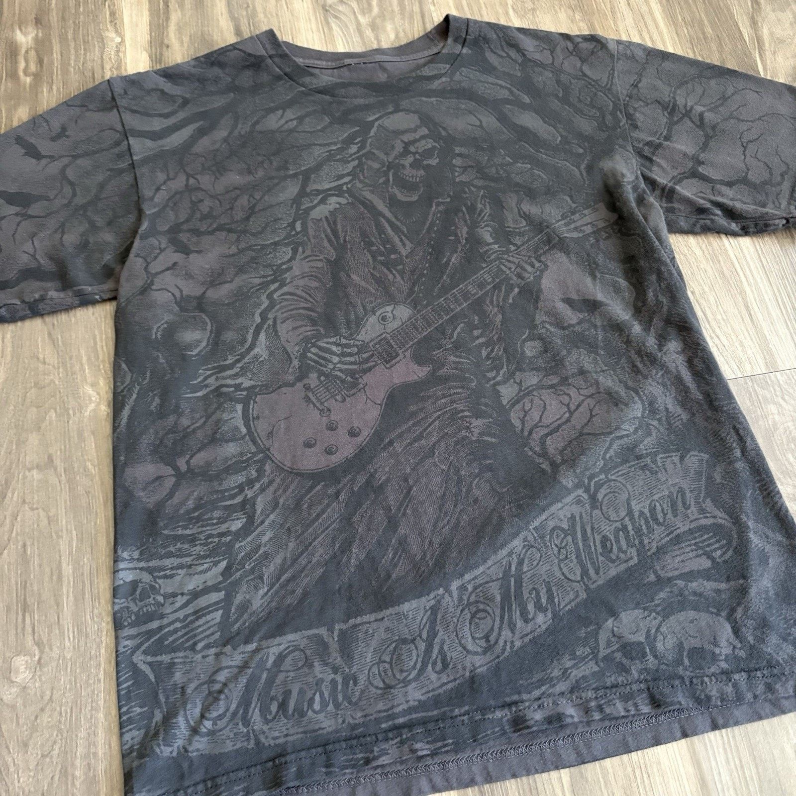 Vintage Vintage Y2K Grim Reaper All Over Print T-Shirt Size M Jesse Size US M / EU 48-50 / 2 - 2 Thumbnail