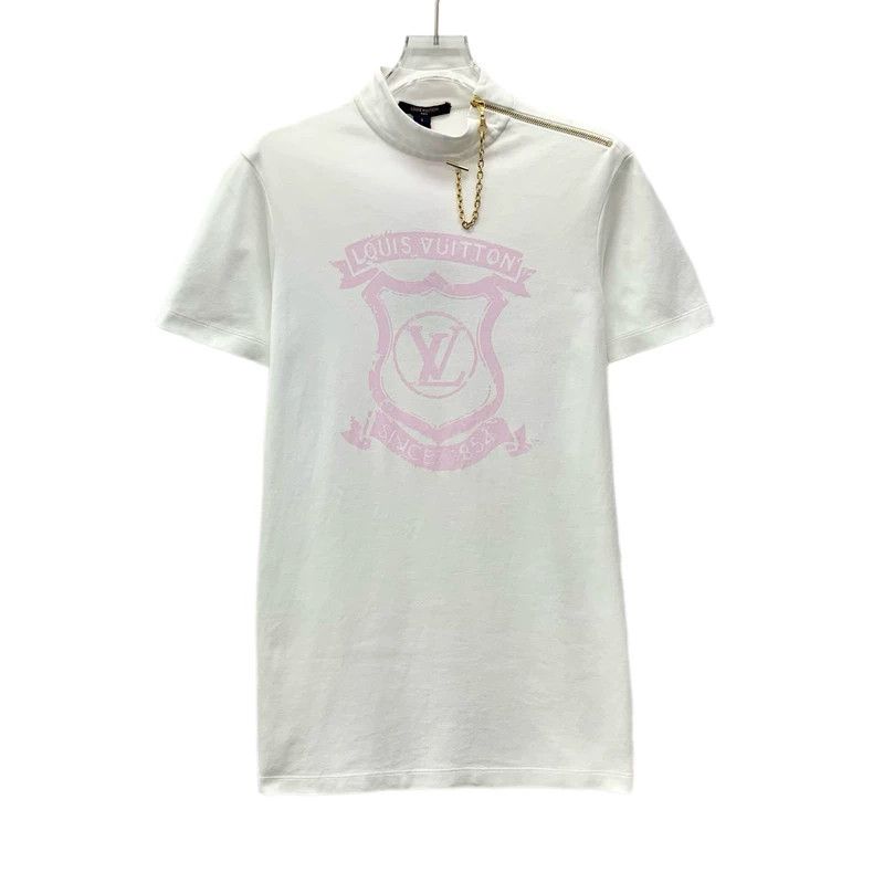 Louis Vuitton Louis Vuitton 22 white lettered logo printed cotton crew n Size S / US 4 / IT 40 - 1 Thumbnail