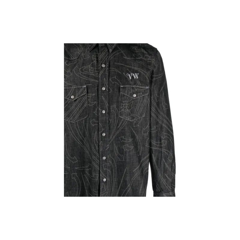 Vivienne Westwood o1y0525 Denim Shirt in Black/Gray Size US L / EU 52-54 / 3 - 2 Thumbnail