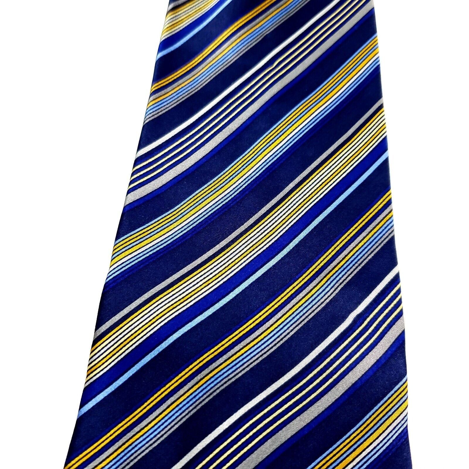 Van Heusen Van Heusen Silk Tie Striped Print Blue Wide Size ONE SIZE - 2 Thumbnail