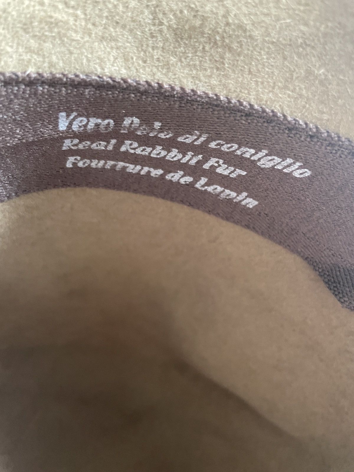 Vintage Rabbit Fur Lapin Fedora Brown Size 57 7 1/8 Made In Italy Size ONE SIZE - 5 Thumbnail