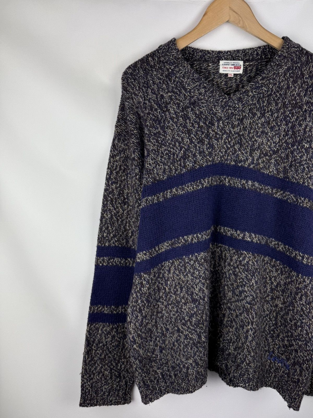 Levi's Levis Vintage Men’s Wool V-neck Sweater Pullover Size Xl Size US XL / EU 56 / 4 - 2 Thumbnail