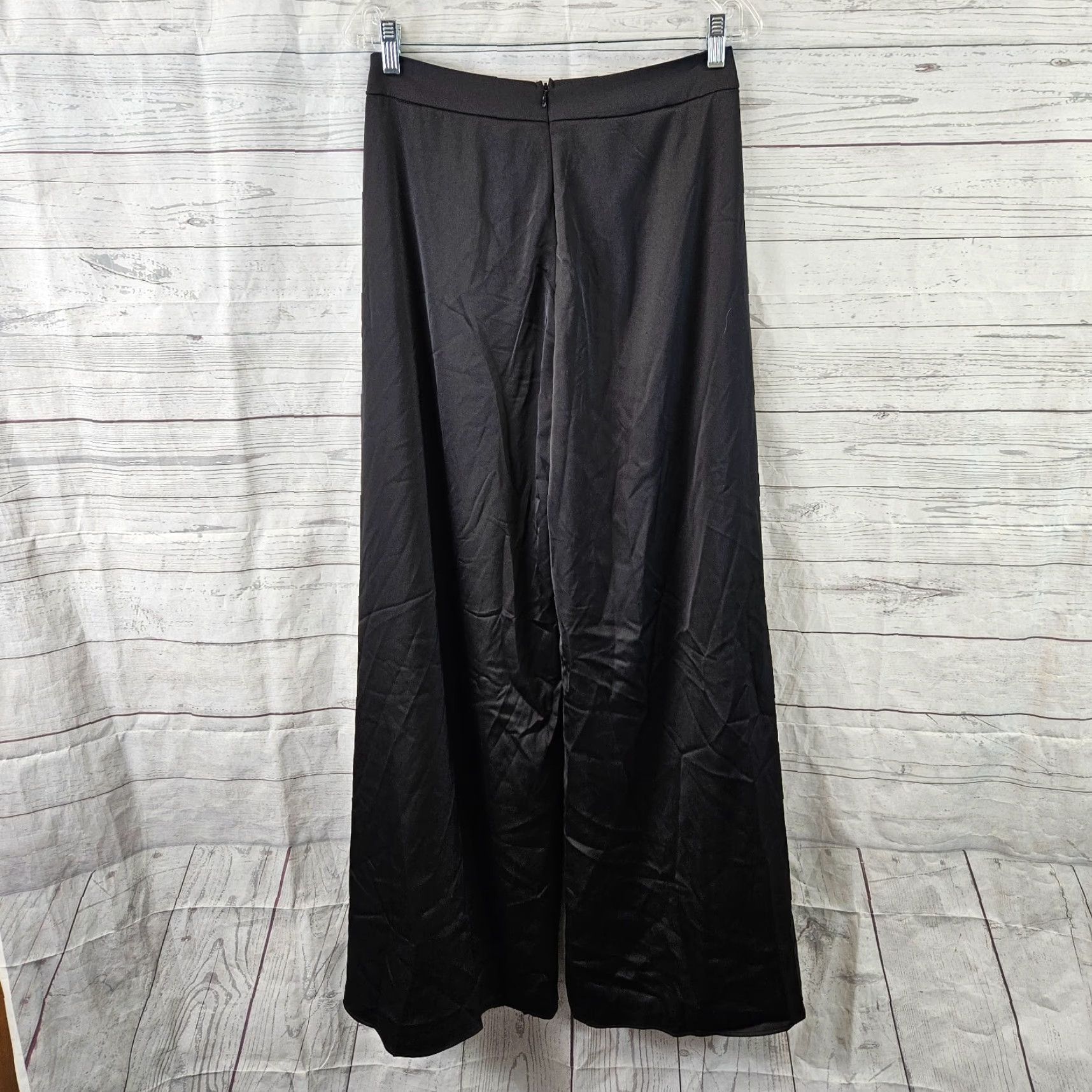 Lulus Lulus Womens Wide Leg Pants Sz Medium Solid Black High Rise Size 32" / US 10 / IT 46 - 3 Thumbnail