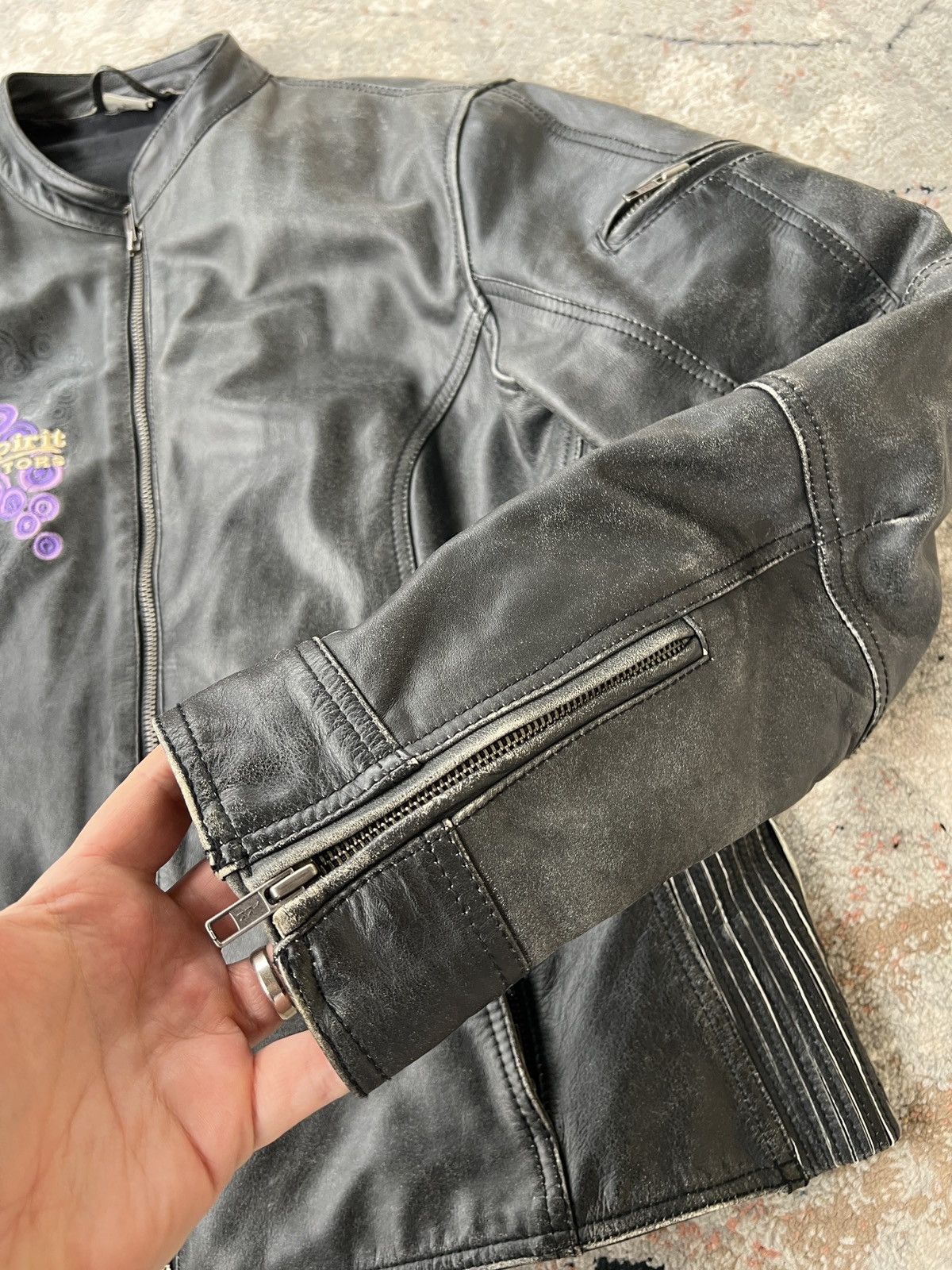 Vintage Spirit Motors Leather jacket Size L / US 10 / IT 46 - 3 Thumbnail