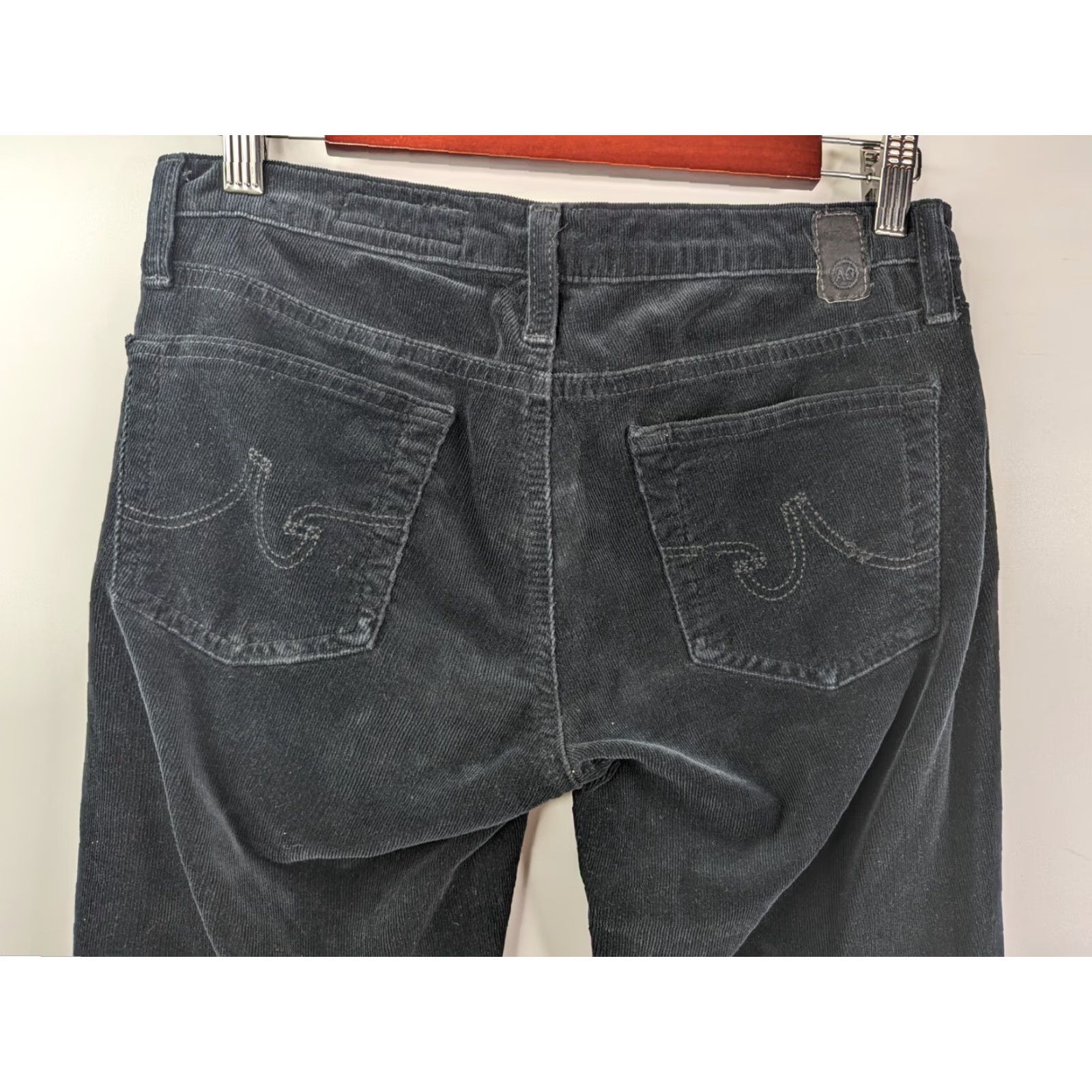 Vintage AG Adriano Goldschmied The Stilt Cigarette Leg Corduroy Pants Women's 26R Black Size 26" / US 2 / IT 38 - 5 Thumbnail