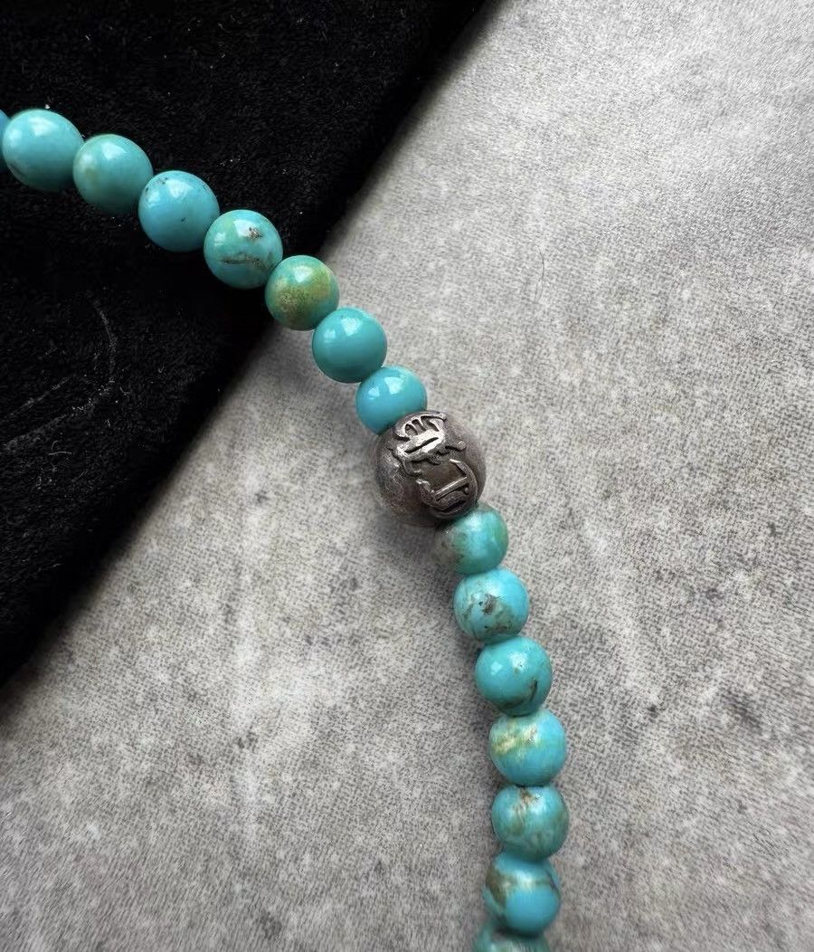 Chrome Hearts Chrome Hearts Four Silver Beads Turquoise Bracelet Size ONE SIZE - 3 Thumbnail