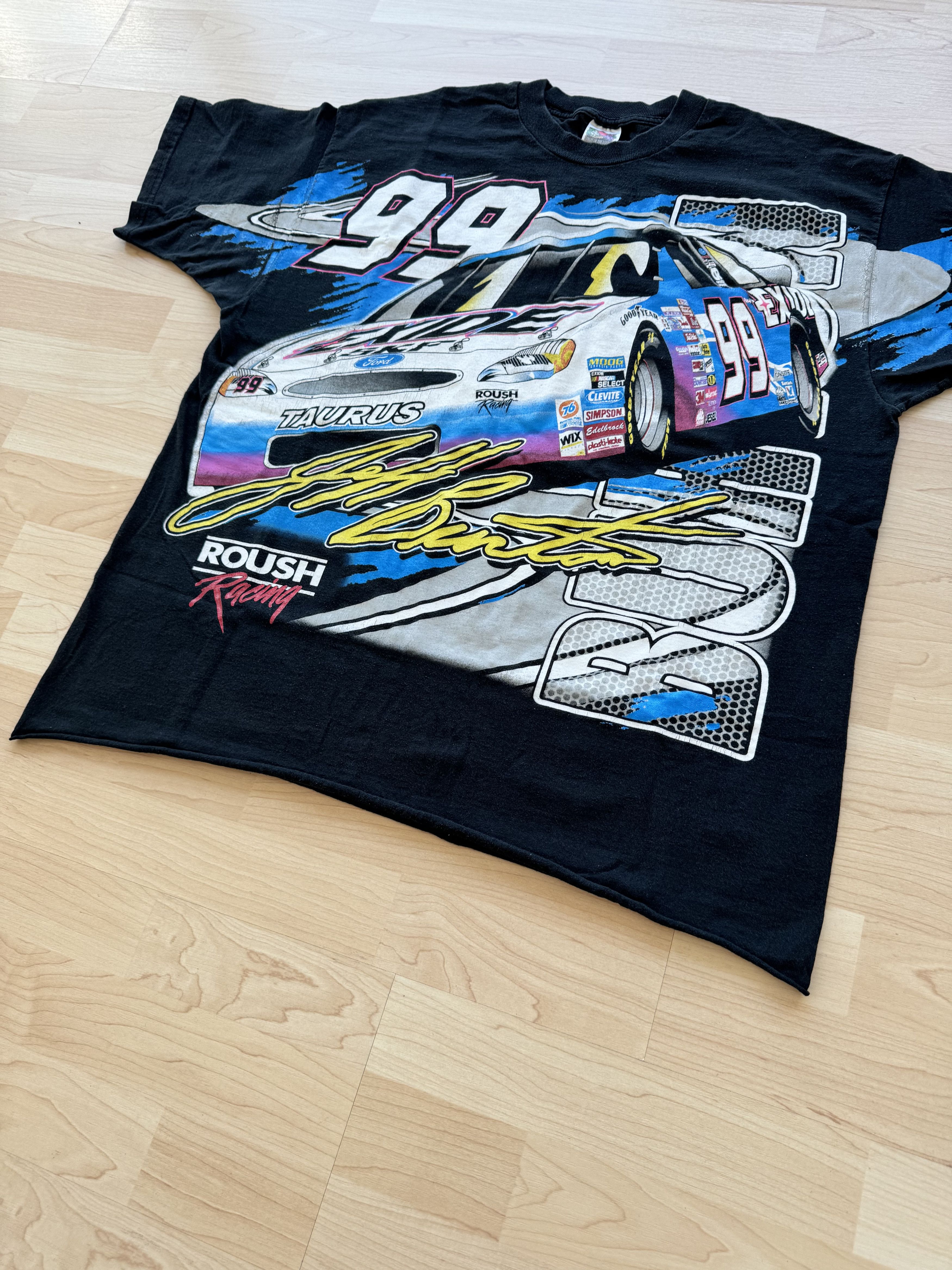 Vintage Nascar All Over Print Shirt Fits Large Roush