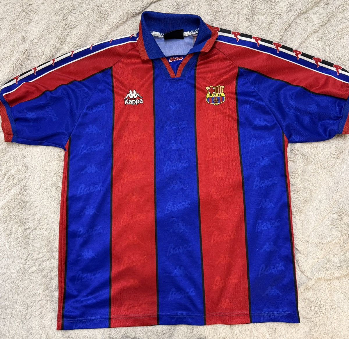 Kappa 1995-1997 F.C. Barcelona Home Jersey Size US XL / EU 56 / 4 - 1 Thumbnail