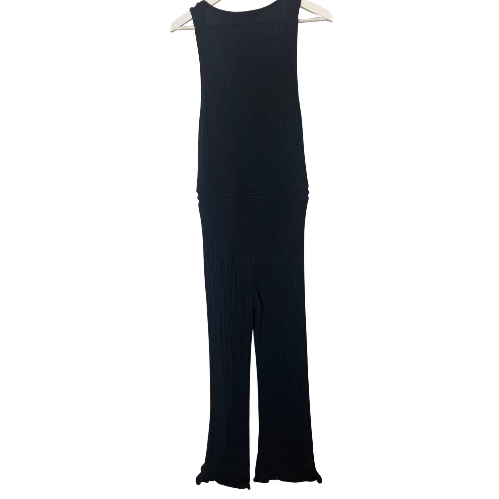 Beyond Yoga Beyond Yoga Black Ribbed Jetsetter Jumpsuit Sleeveless V-Nec Size 28" / US 6 / IT 42 - 3 Thumbnail
