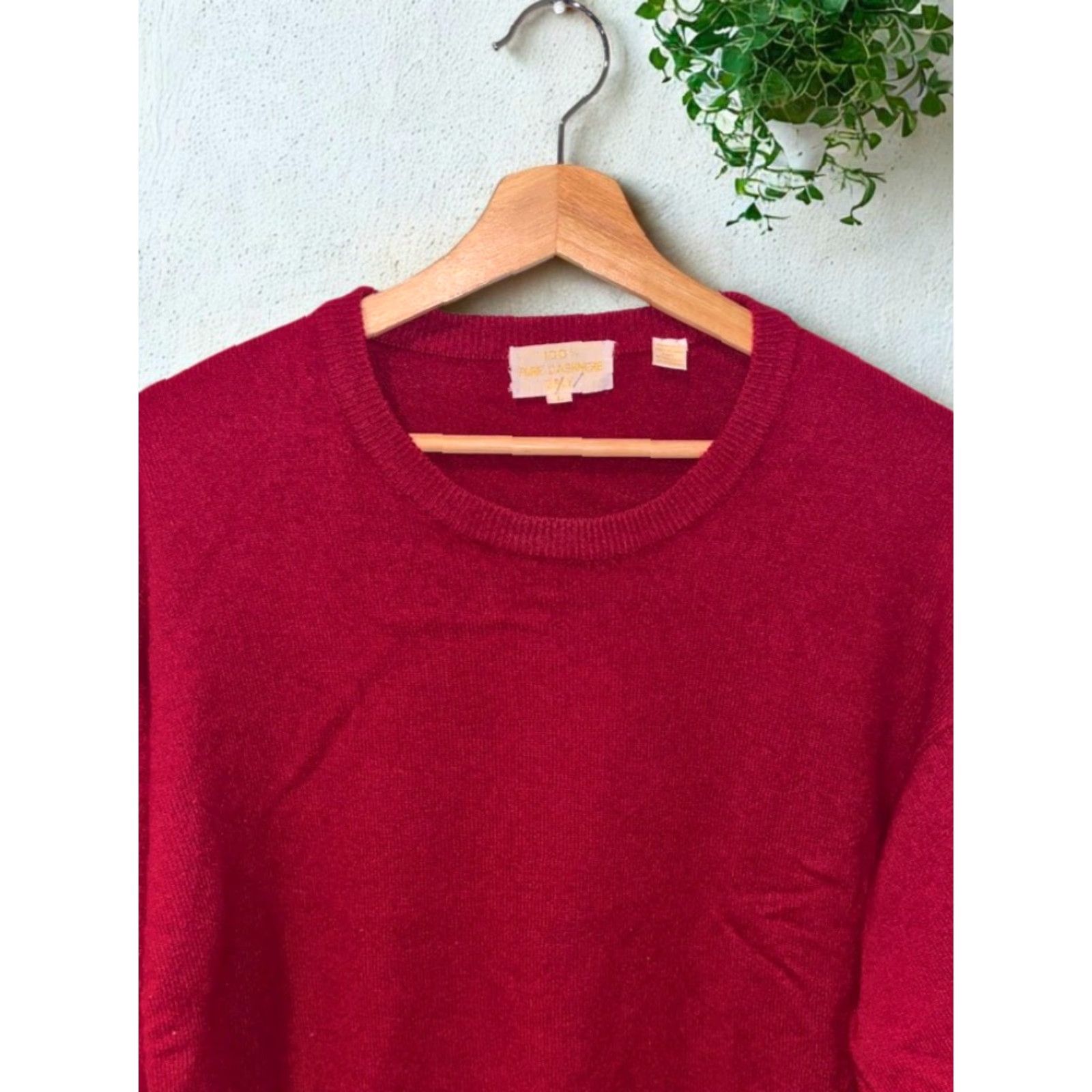 Vintage VINTAGE 100% Cashmere 2-Ply Knit Pullover Sweater Red Size L Classic Pullover Crew Neck Long Sleeve Unbranded Men Size US L / EU 52-54 / 3 - 2 Thumbnail