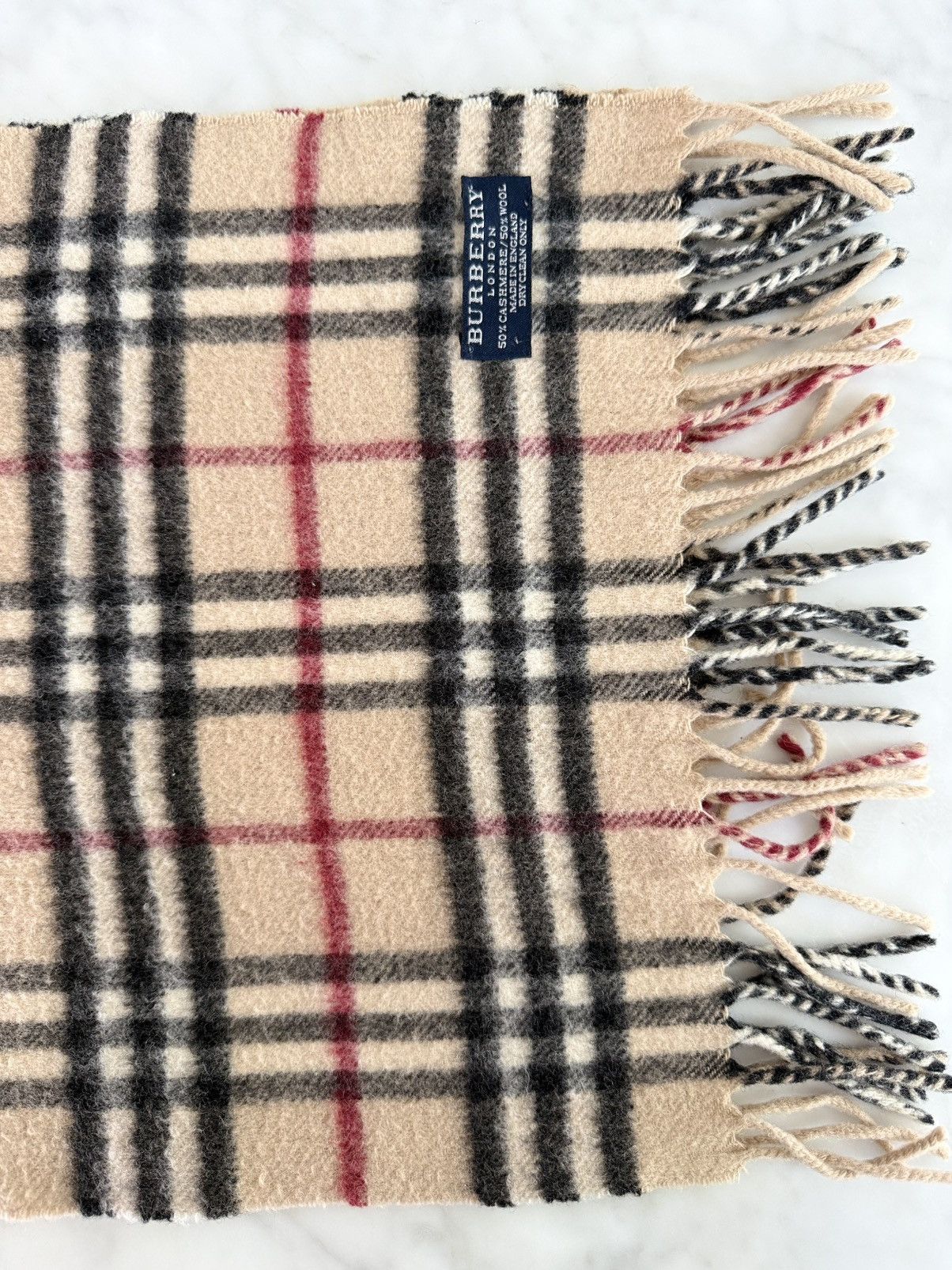 Burberry Burberry Camel Nova Check Scarf Wool Made in England Size ONE SIZE - 1 Thumbnail