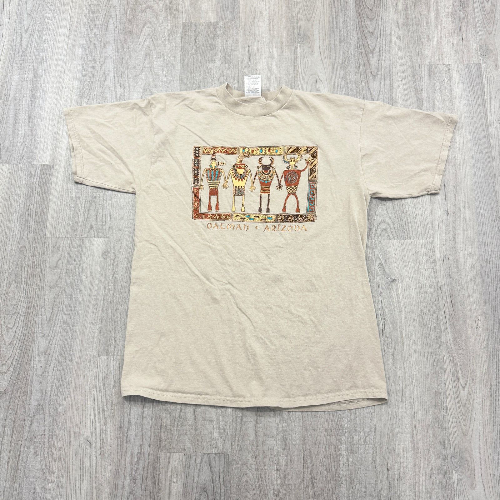 Vintage Vintage Oatman Arizona Tribal Shirt Men's XL Tan 90s Size US XL / EU 56 / 4 - 1 Thumbnail