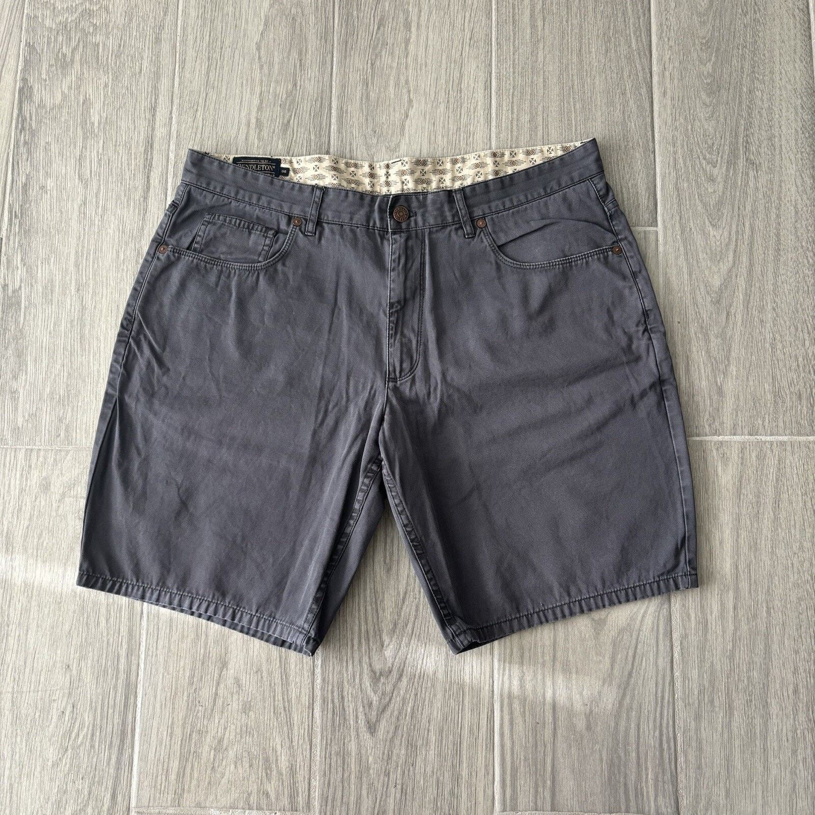 Pendleton Pendleton Men’s 36 Grey Cotton Flat Front Shorts Size US 36 / EU 52 - 1 Thumbnail