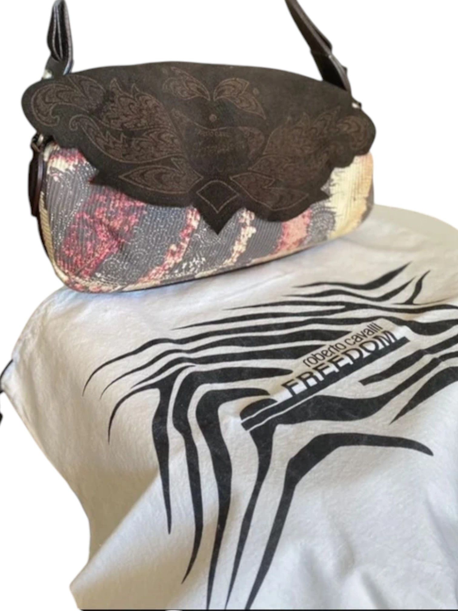 Roberto Cavalli Roberto Cavalli Freedom Tapestry Shoulder Bag, Early 2000s Size ONE SIZE - 1 Thumbnail