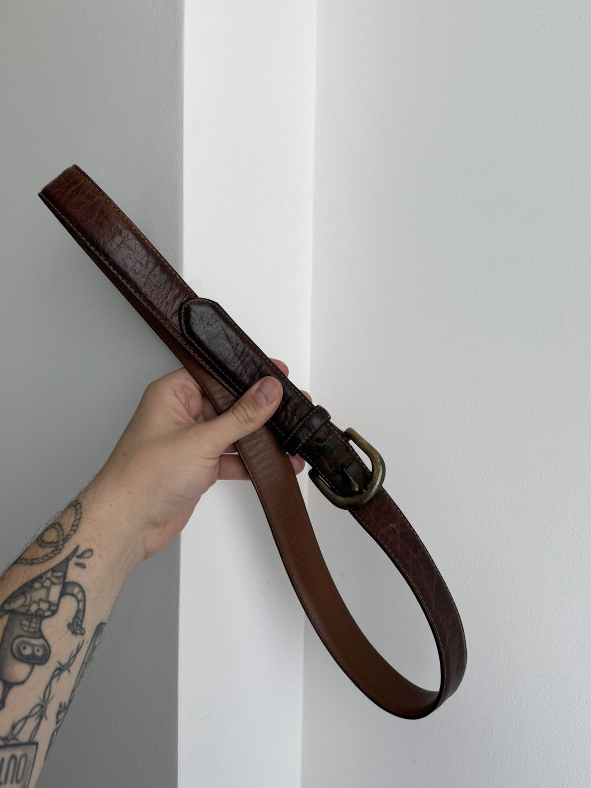L.L. Bean Vintage L.L.Bean Made in USA Leather Belt Size ONE SIZE - 6 Thumbnail