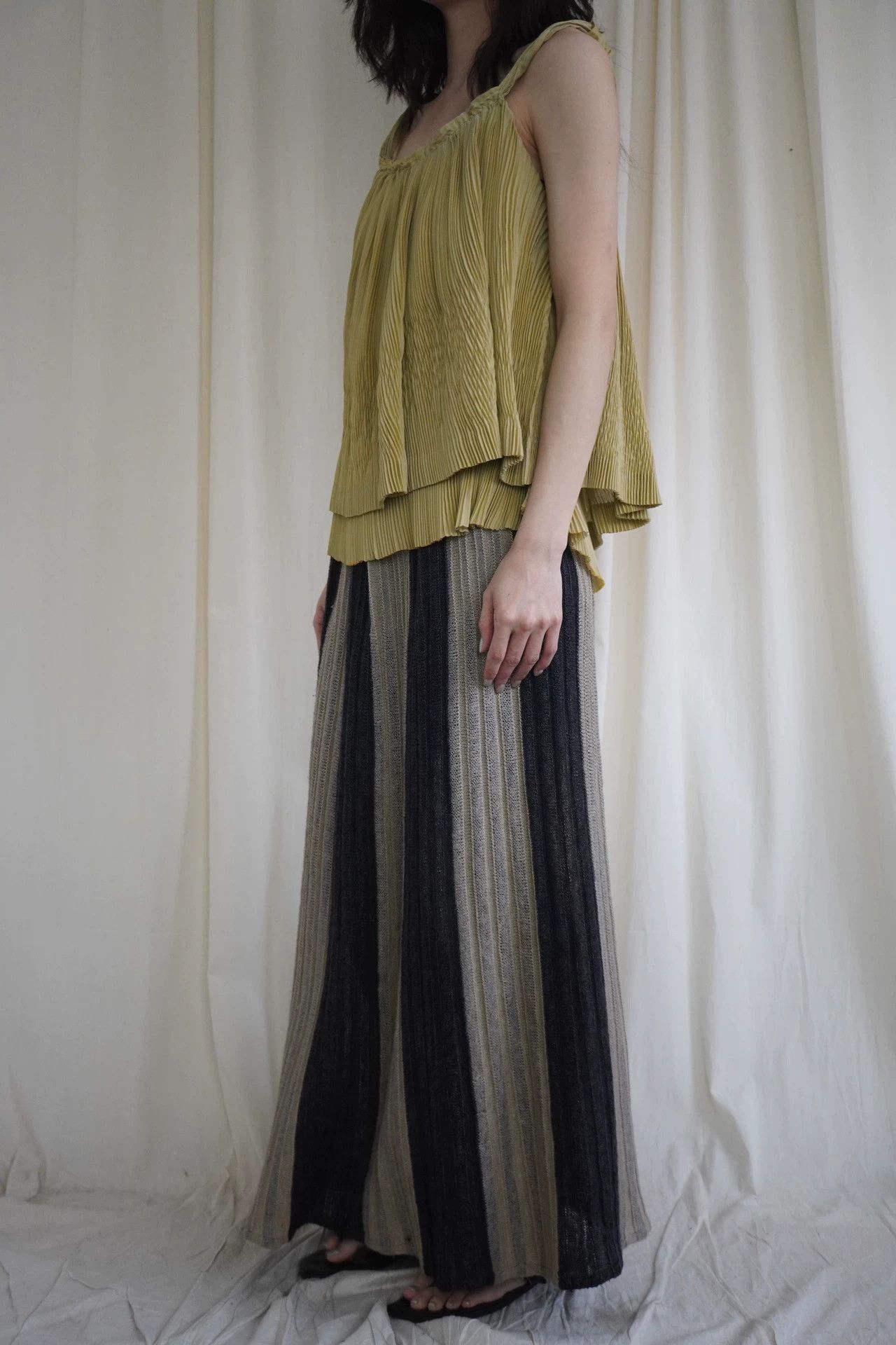 Issey Miyake Issey Miyake 2000s Yellow-Green Double Layer Cami Top Size ONE SIZE - 5 Thumbnail