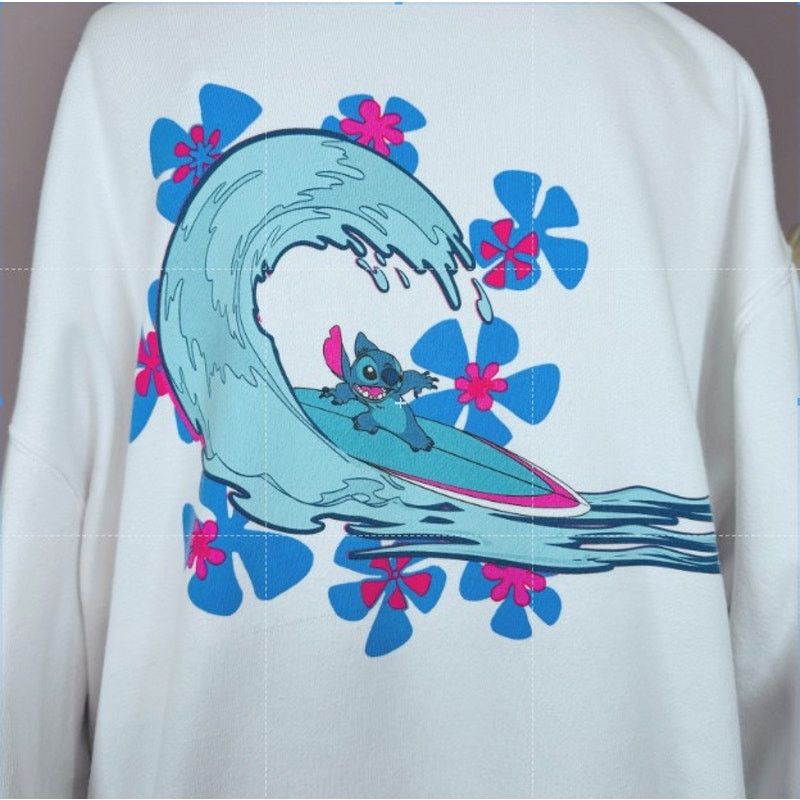 Disney Disney Stitch Pullover Surfing Flowers Parks Hoodie Unisex L Size L / US 10 / IT 46 - 6 Thumbnail