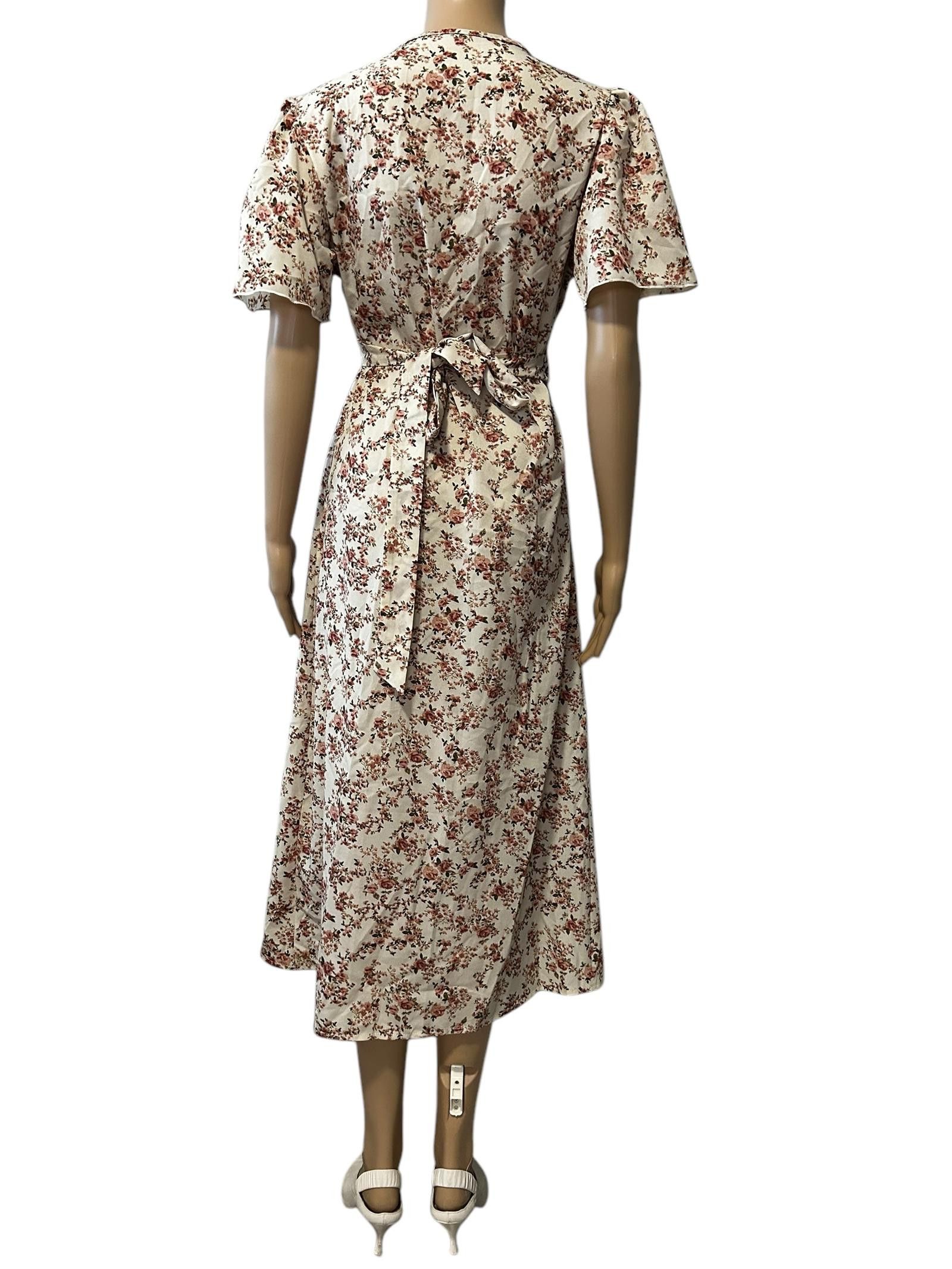 Designer Elegant Floral Wrap Dress Size 32" / US 10 / IT 46 - 2 Thumbnail
