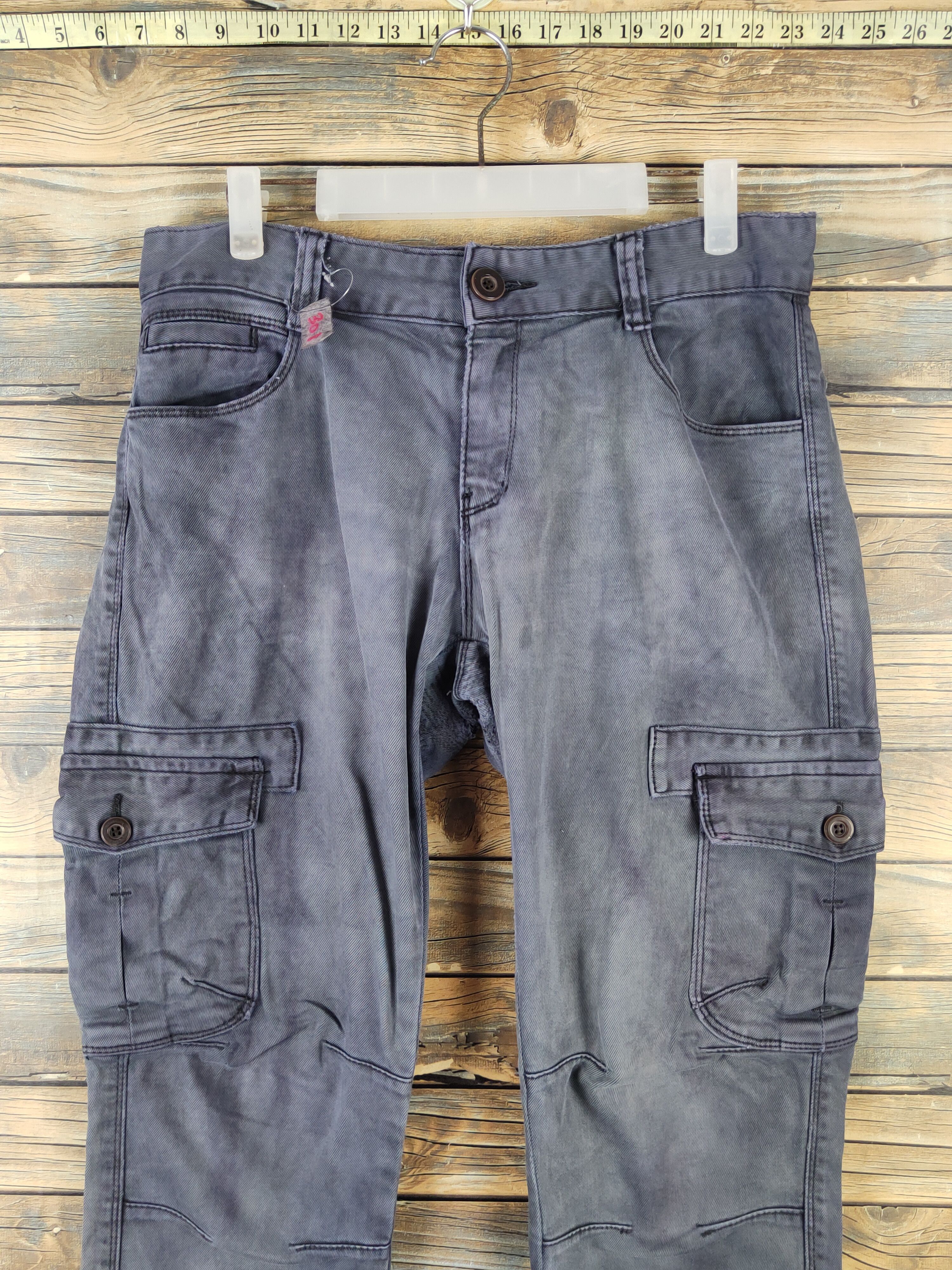 Japanese Brand DL Adorable Navy Faded Multipocket Tactical Cargo Pants #301 Size US 31 - 3 Thumbnail
